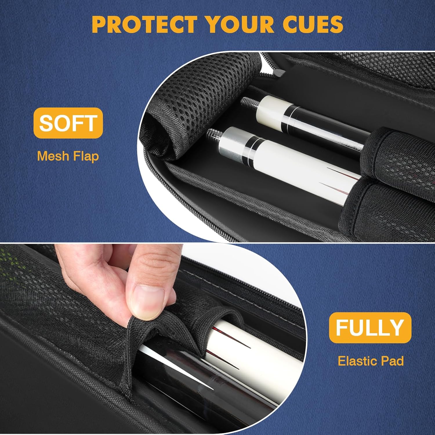 Billiard Cue Cover, 2x2, Polyester, Shoulder Strap