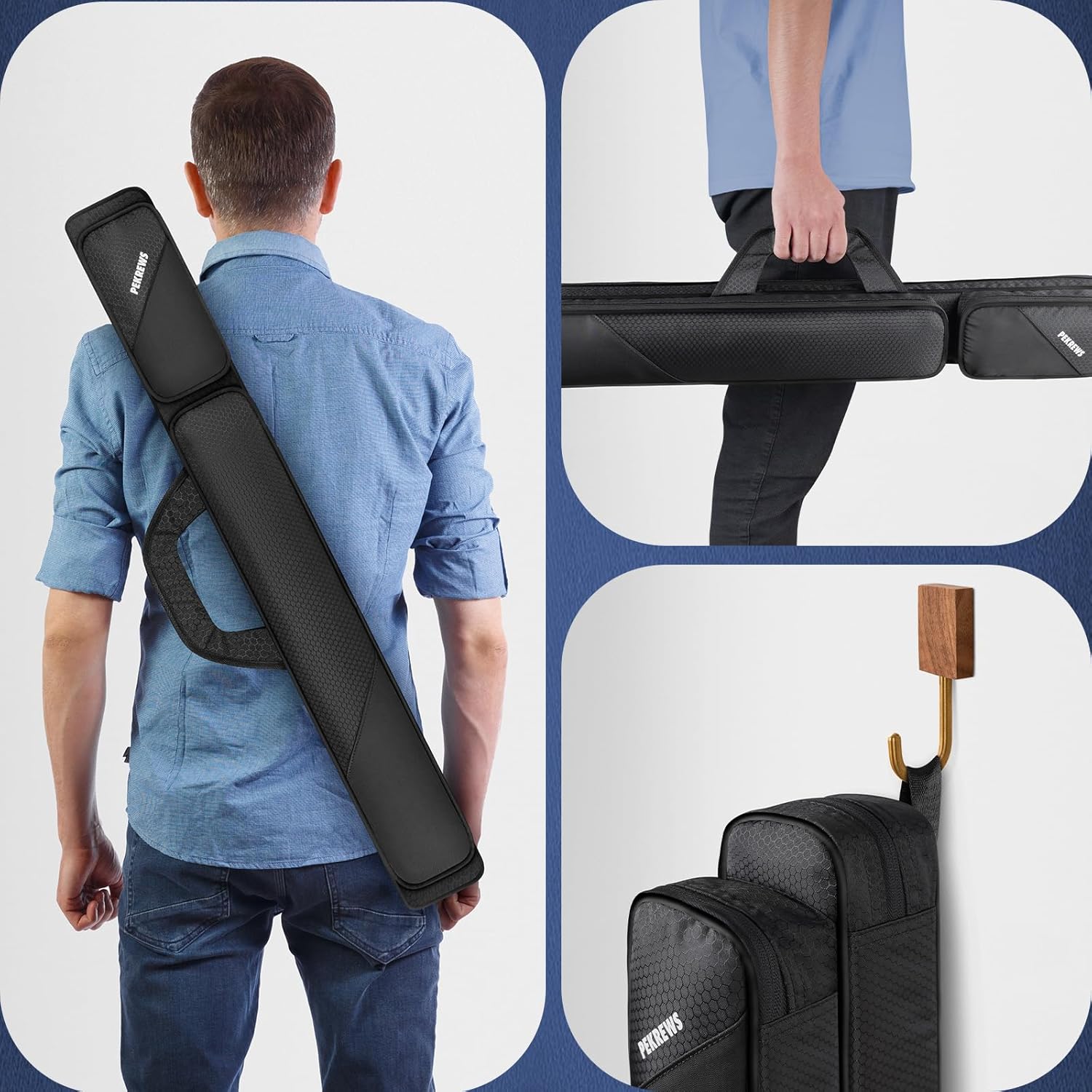 Billiard Cue Cover, 2x2, Polyester, Shoulder Strap