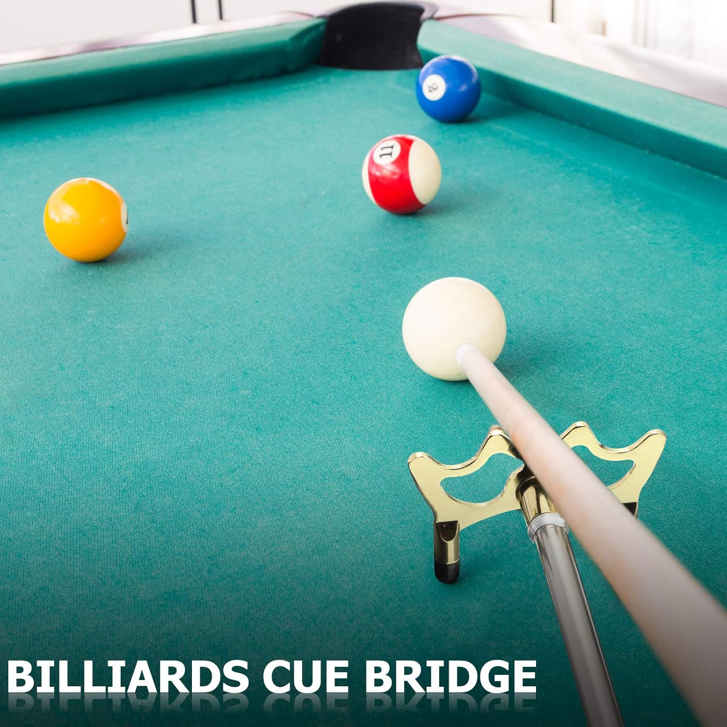 Billiard Cue Snooker Bridge Pool table accessories Retractable pool cue rack with removable brass bridge head