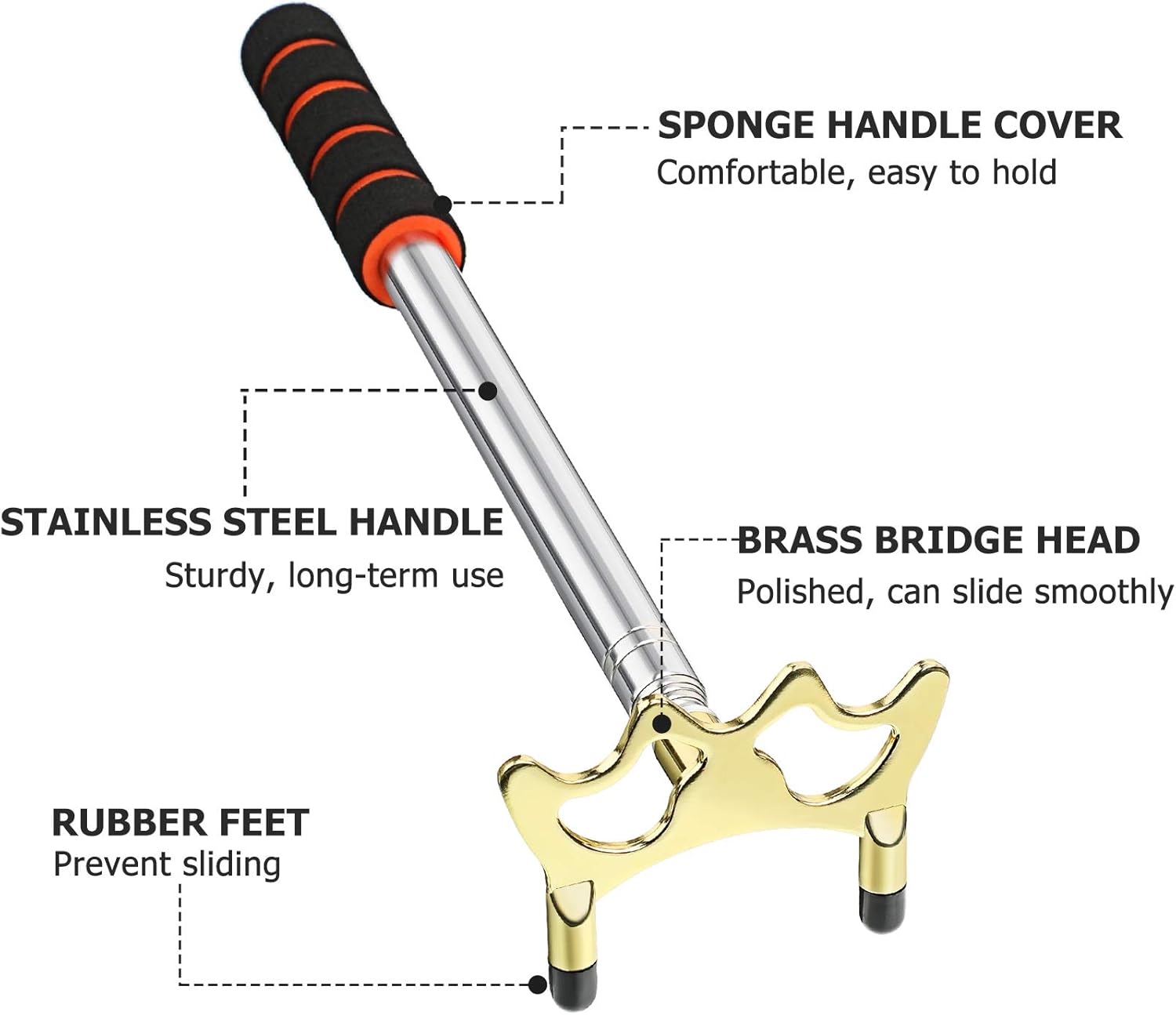 Billiard Cue Snooker Bridge Pool table accessories Retractable pool cue rack with removable brass bridge head