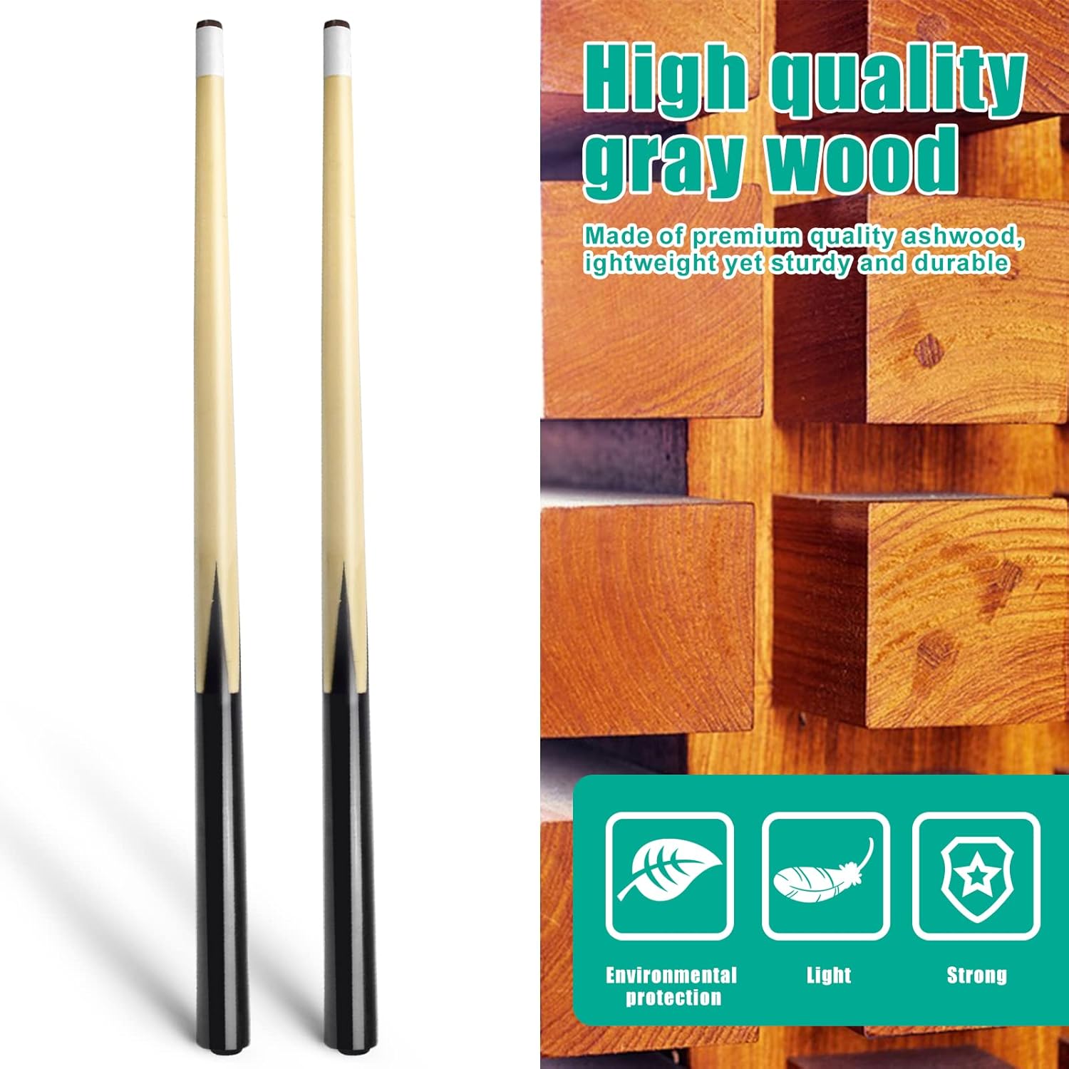 Custom 2 Pieces 12mm Glue Tip Kids Pool Cues