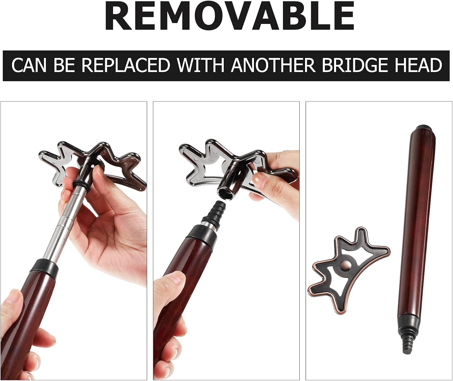 Retractable Billiard Bridge, Removable Bridge Head