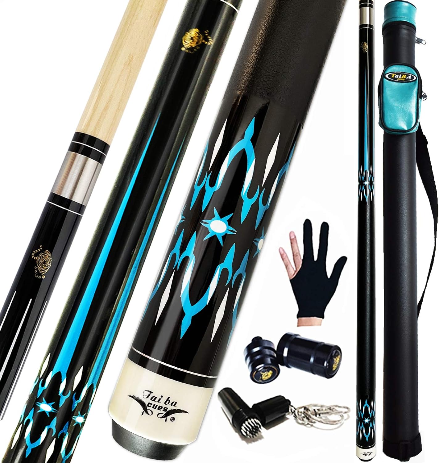 2 Piece Billiard Cue Set, 13mm Nib, Hard Case