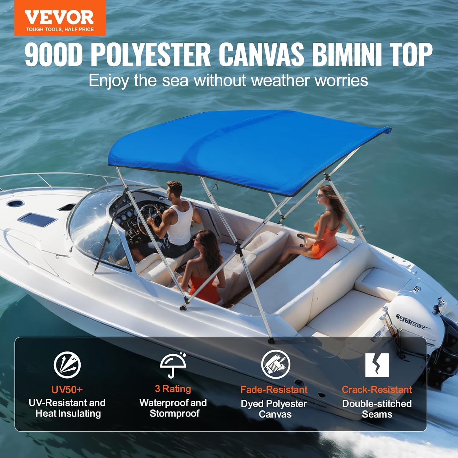 3 Bow / 4Bow Boat Tops, 900D Polyester Canopy