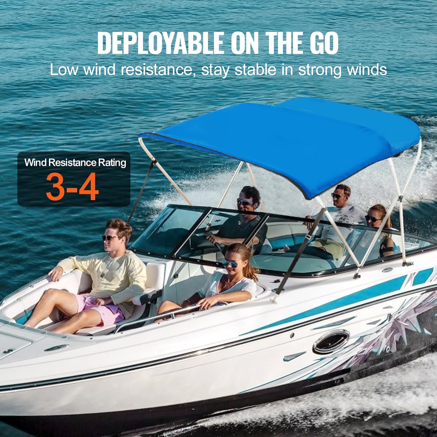 3 Bow Top Boat Cover, 900D Polyester Canopy