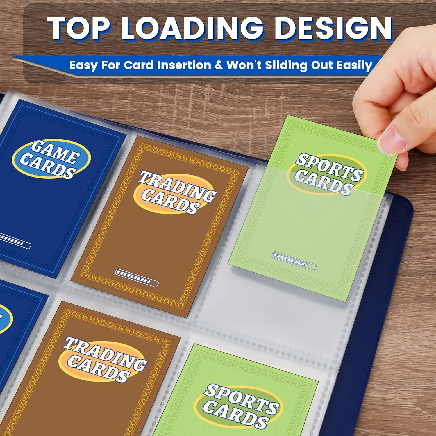 36 Pack Trading Card Holder, 9 Pocket Card Holder Binder