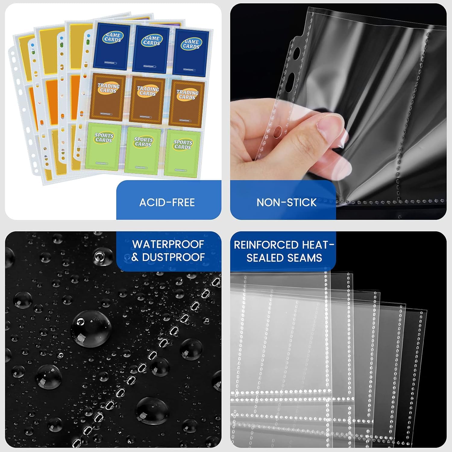 36 Pack Trading Card Holder, 9 Pocket Card Holder Binder