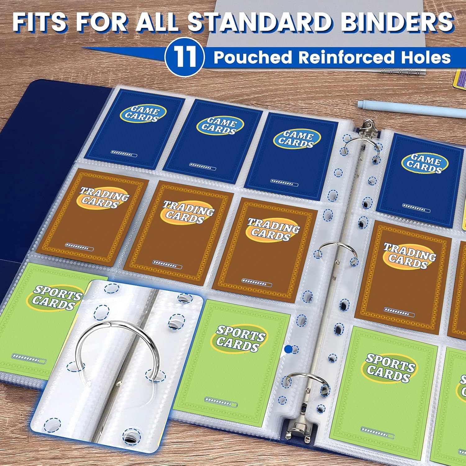 36 Pack Trading Card Holder, 9 Pocket Card Holder Binder