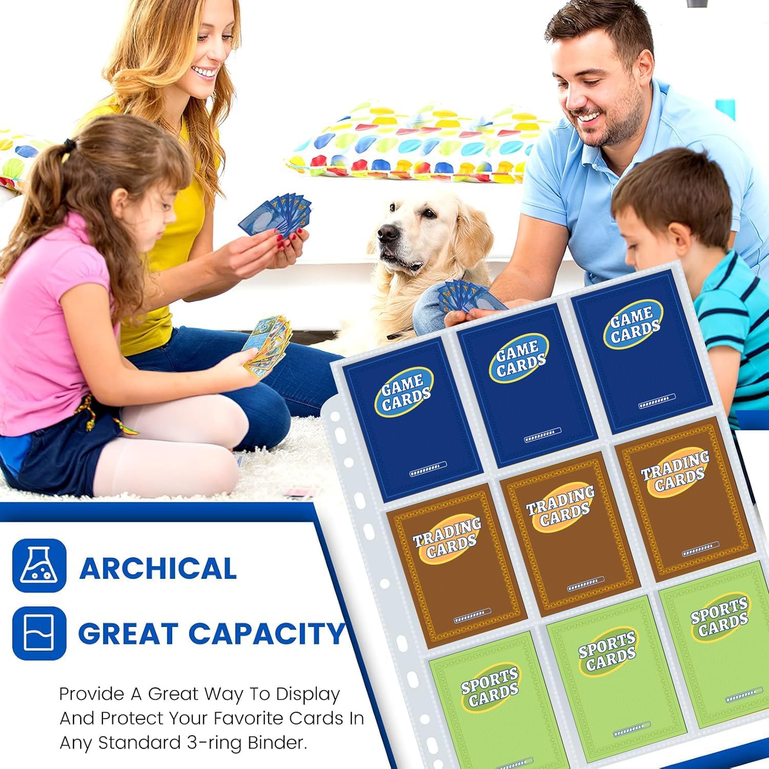 36 Pack Trading Card Holder, 9 Pocket Card Holder Binder