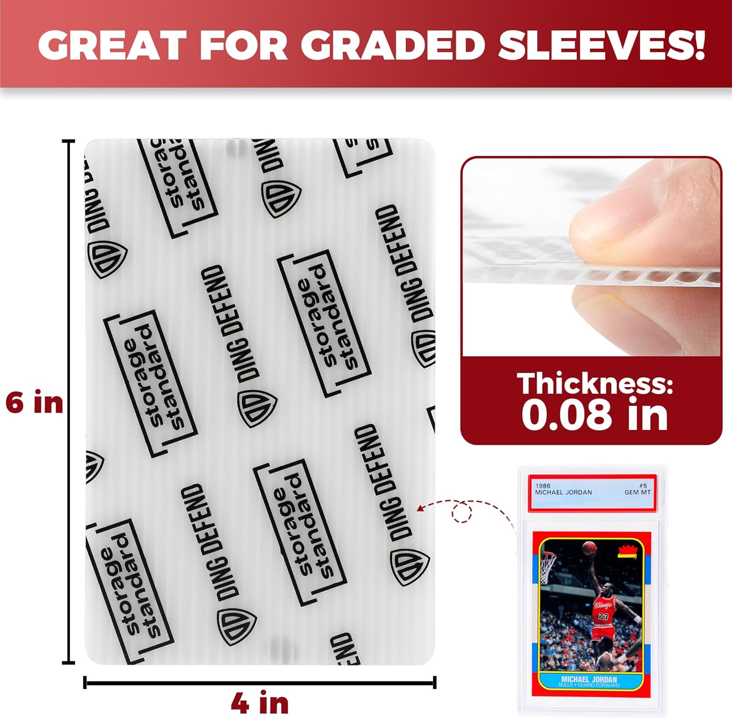 110 pcs Card Protectors, 4" x 6" Card Holders