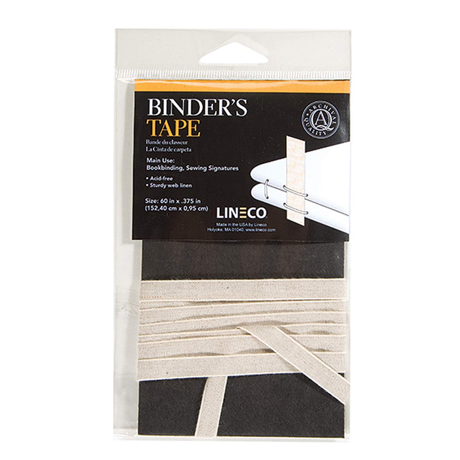 Acid-Free Linen Bookbinding Tape, Great for Bookbinding, Sewing Signatures, Binder Keepers or Art Lovers, 60 Inches x 3/8 Inches, Neutral Colors.