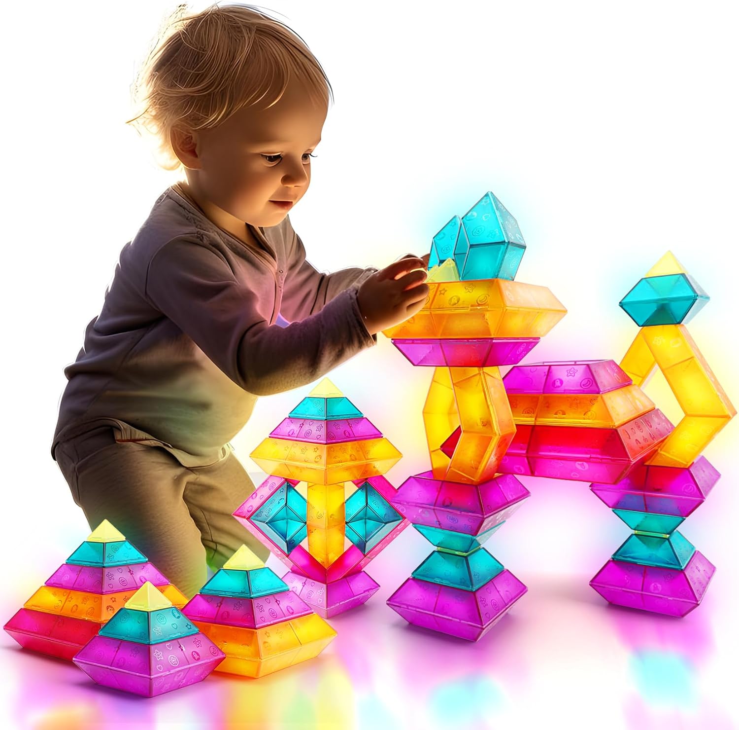 Toddler Block Set, 2-6 Years, Pyramid Stacking Block Toys