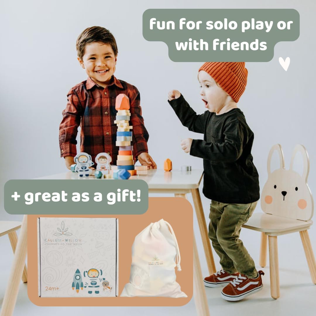 Pack Toddler Wooden Blocks Space Gift