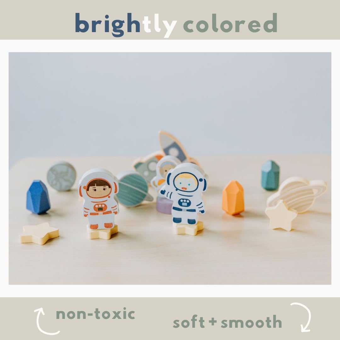 Pack Toddler Wooden Blocks Space Gift