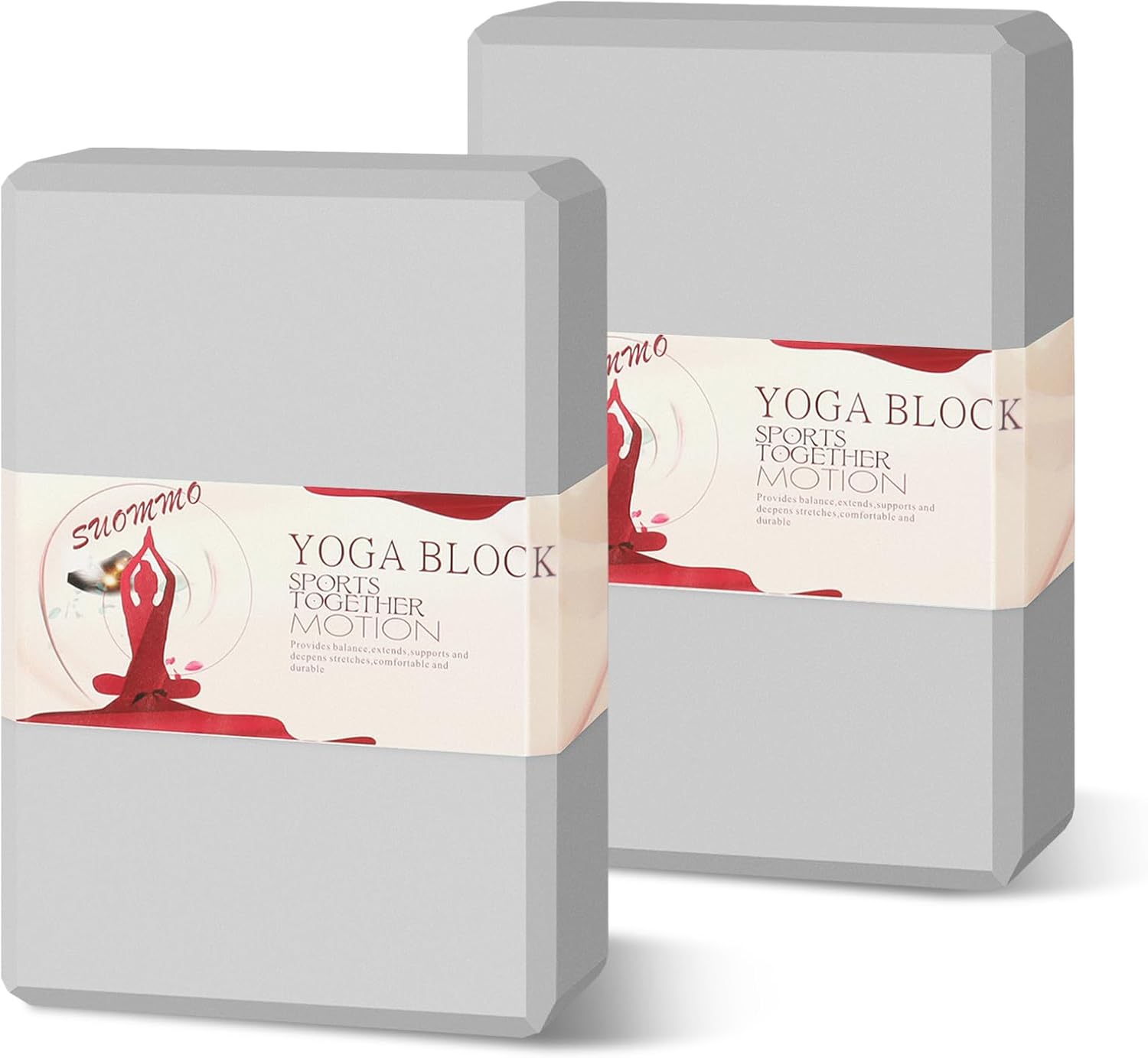 2 Piece Yoga Blocks Set Premium EVA Foam for Yoga Pilates Stretching