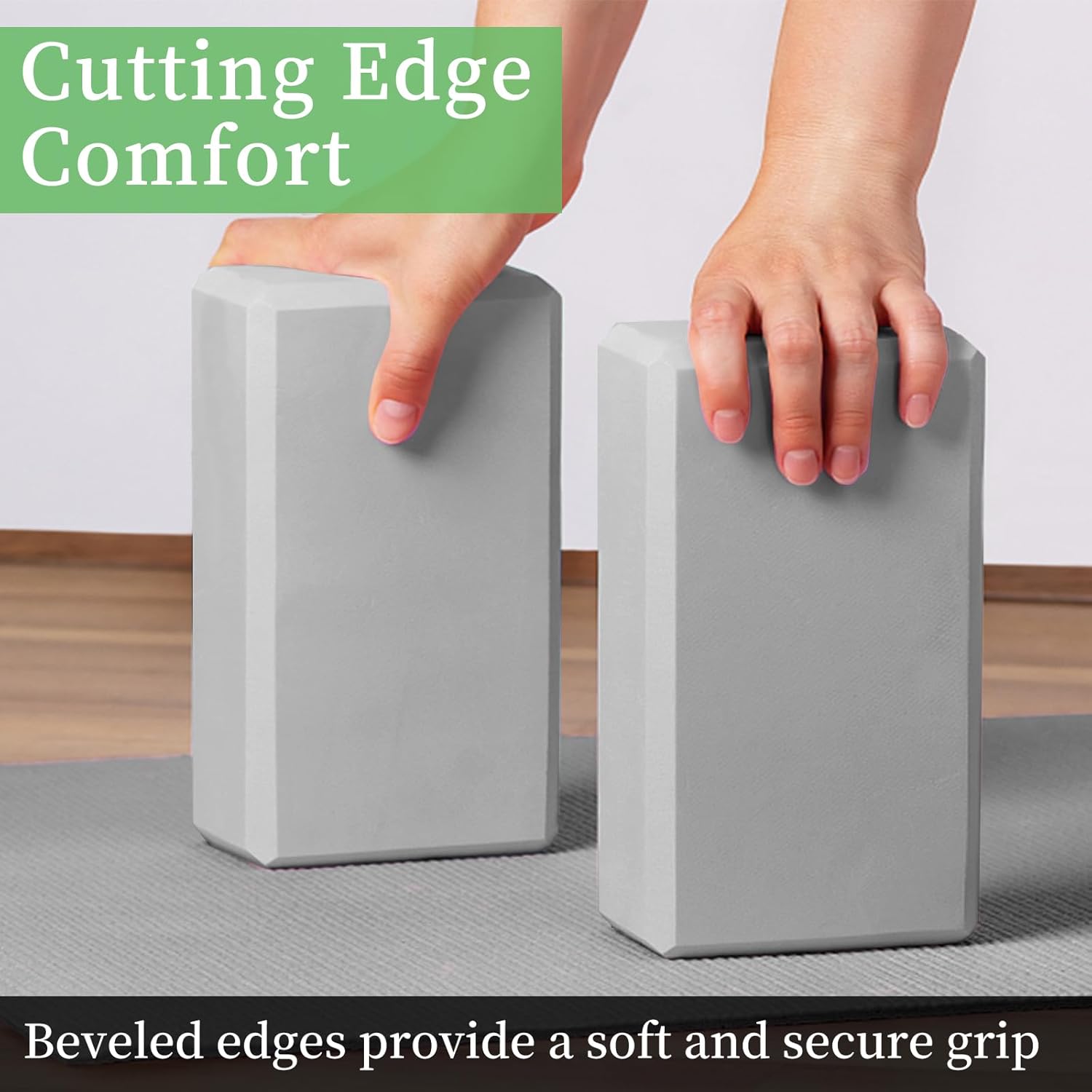 2 Piece Yoga Blocks Set Premium EVA Foam for Yoga Pilates Stretching