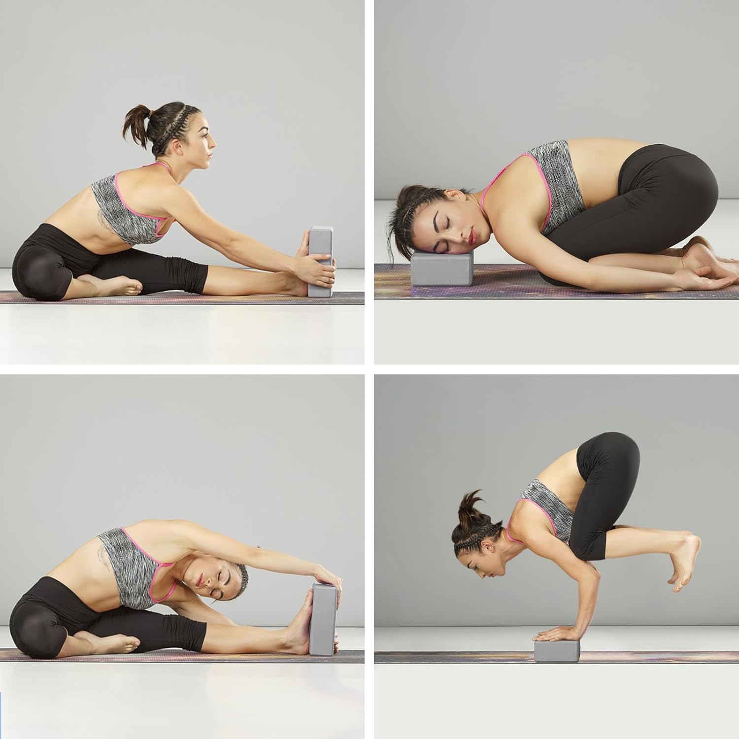 2 Piece Yoga Blocks Set Premium EVA Foam for Yoga Pilates Stretching