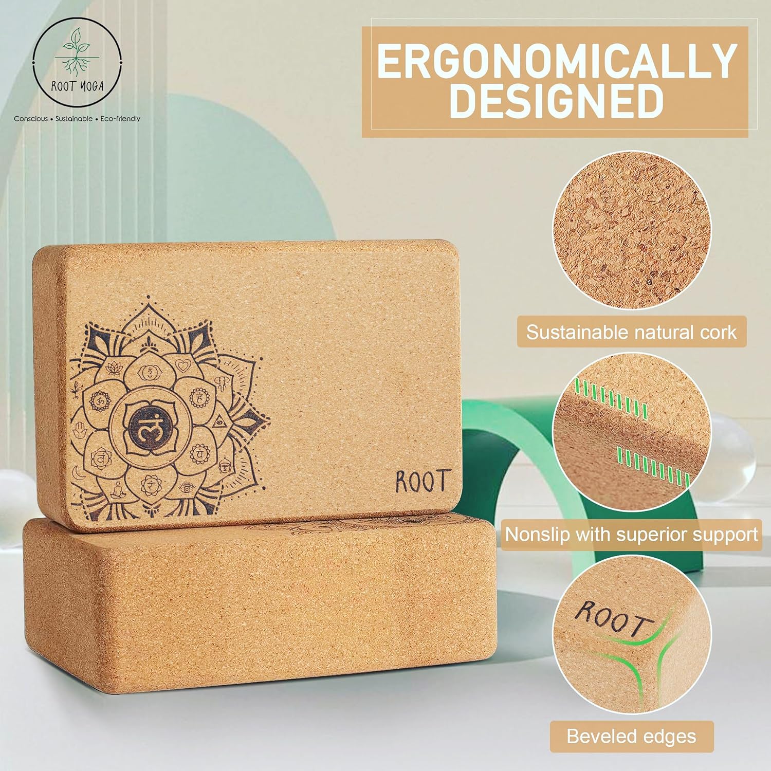 2 Pack Yoga Blocks High Density EVA Non Slip