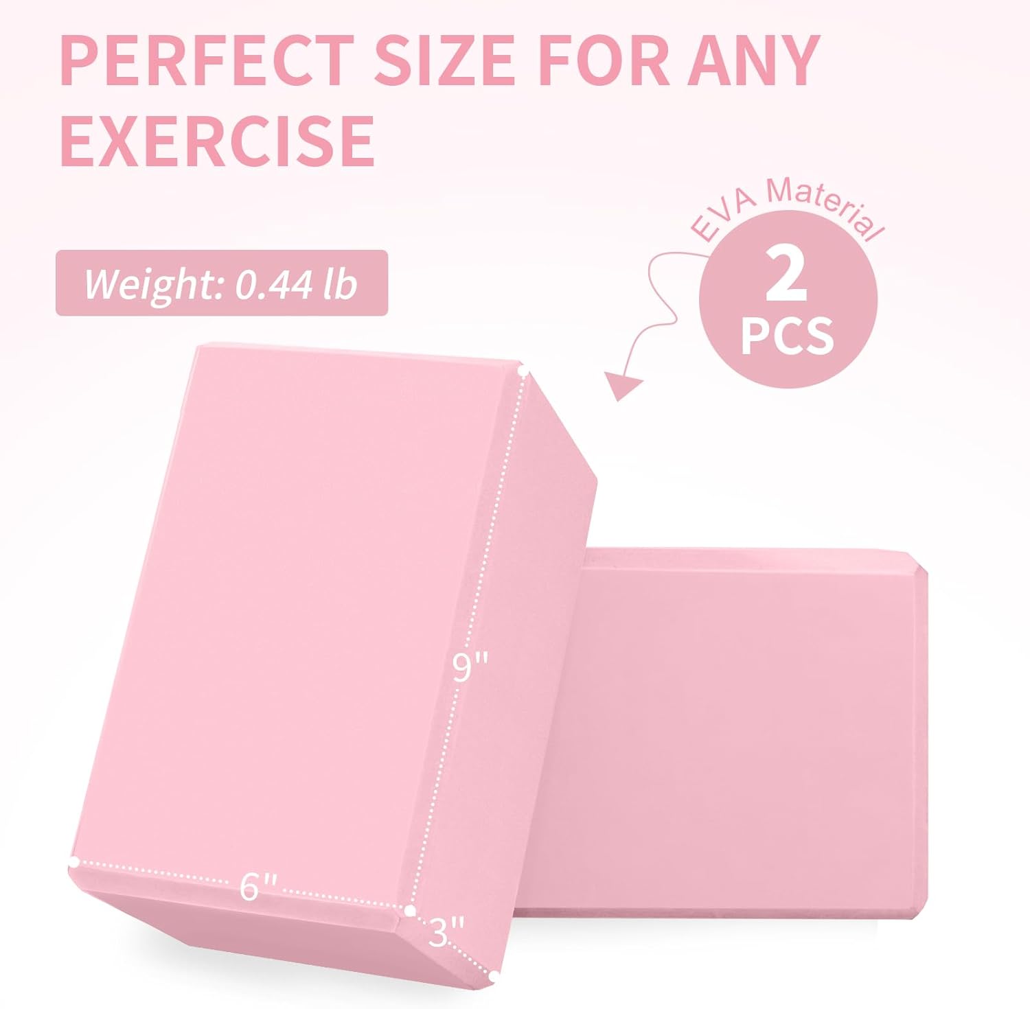 2 Piece Yoga Blocks Set High Density EVA Foam Fitness Accessories