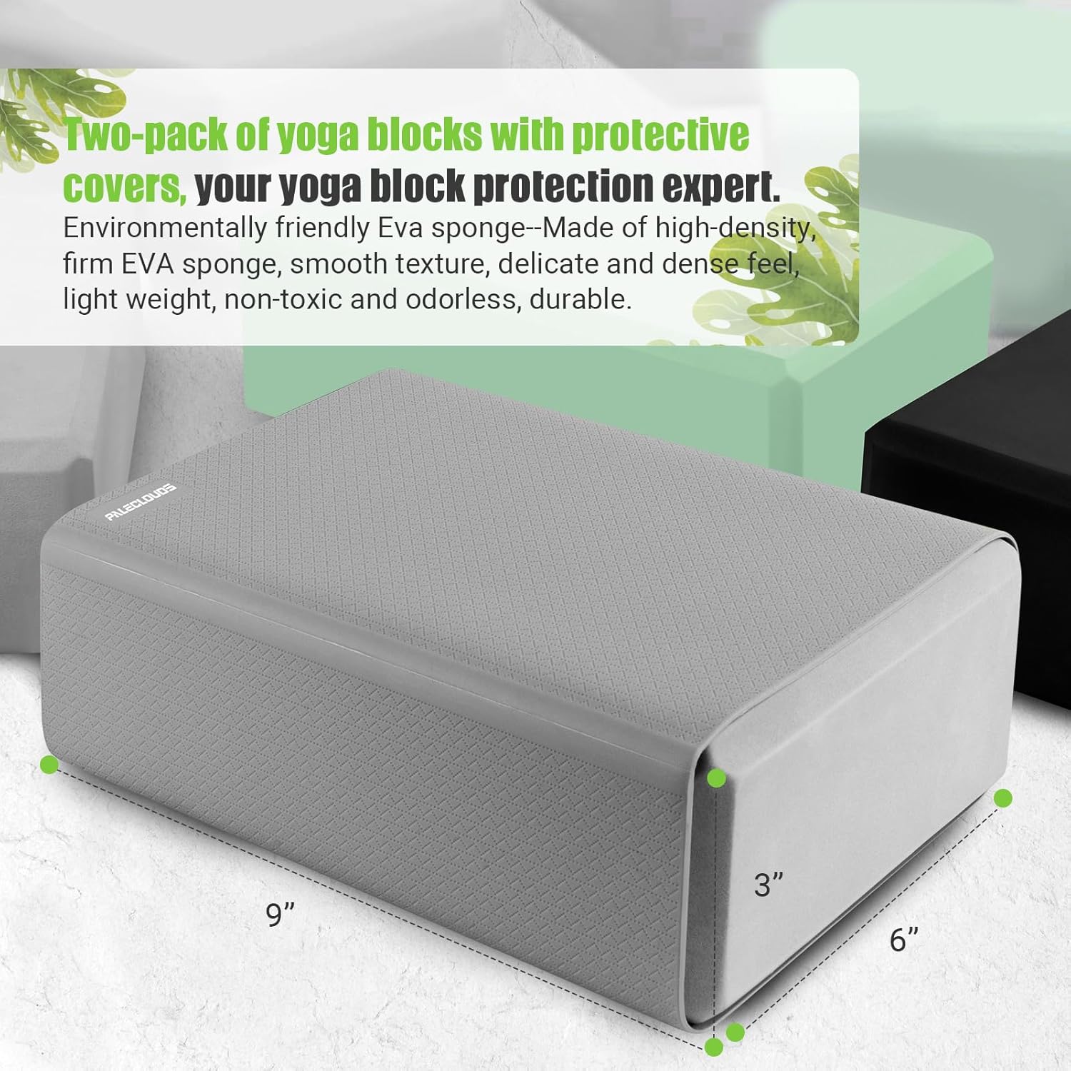 Yoga Blocks with Silicone Cover Premium EVA Foam Non Slip