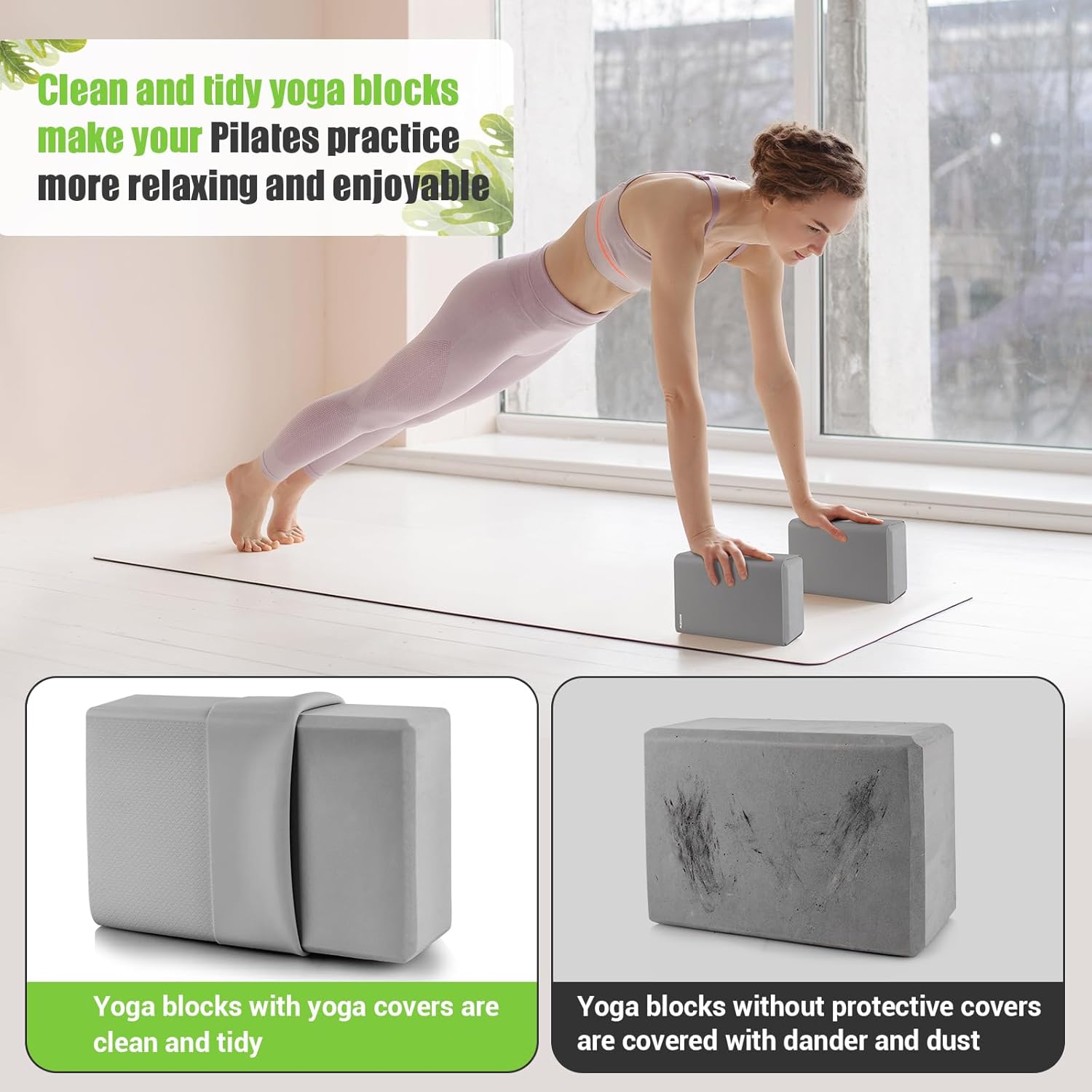 Yoga Blocks with Silicone Cover Premium EVA Foam Non Slip