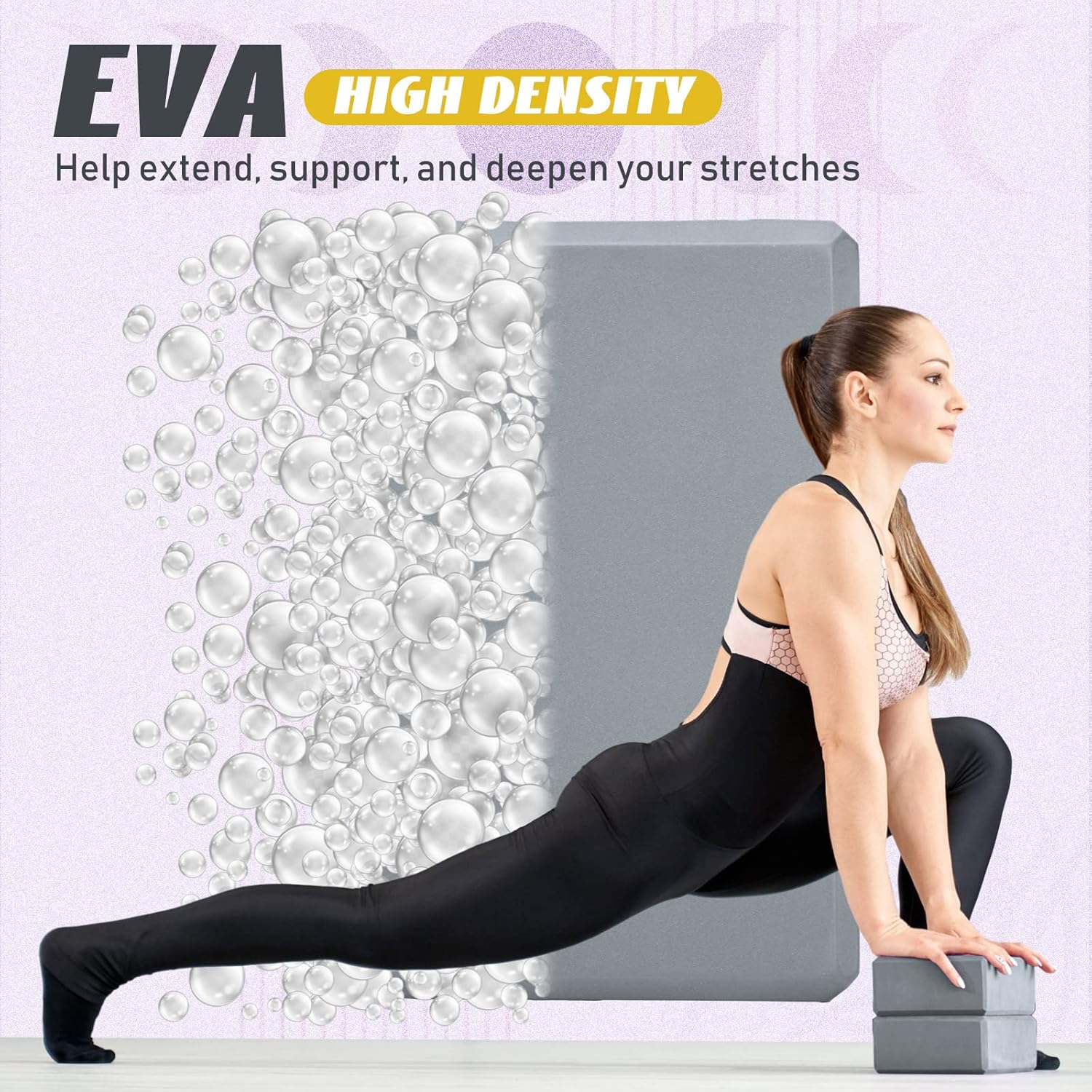 6 Piece Yoga Blocks 9 x 6 x 4 inches EVA Foam Yoga Props