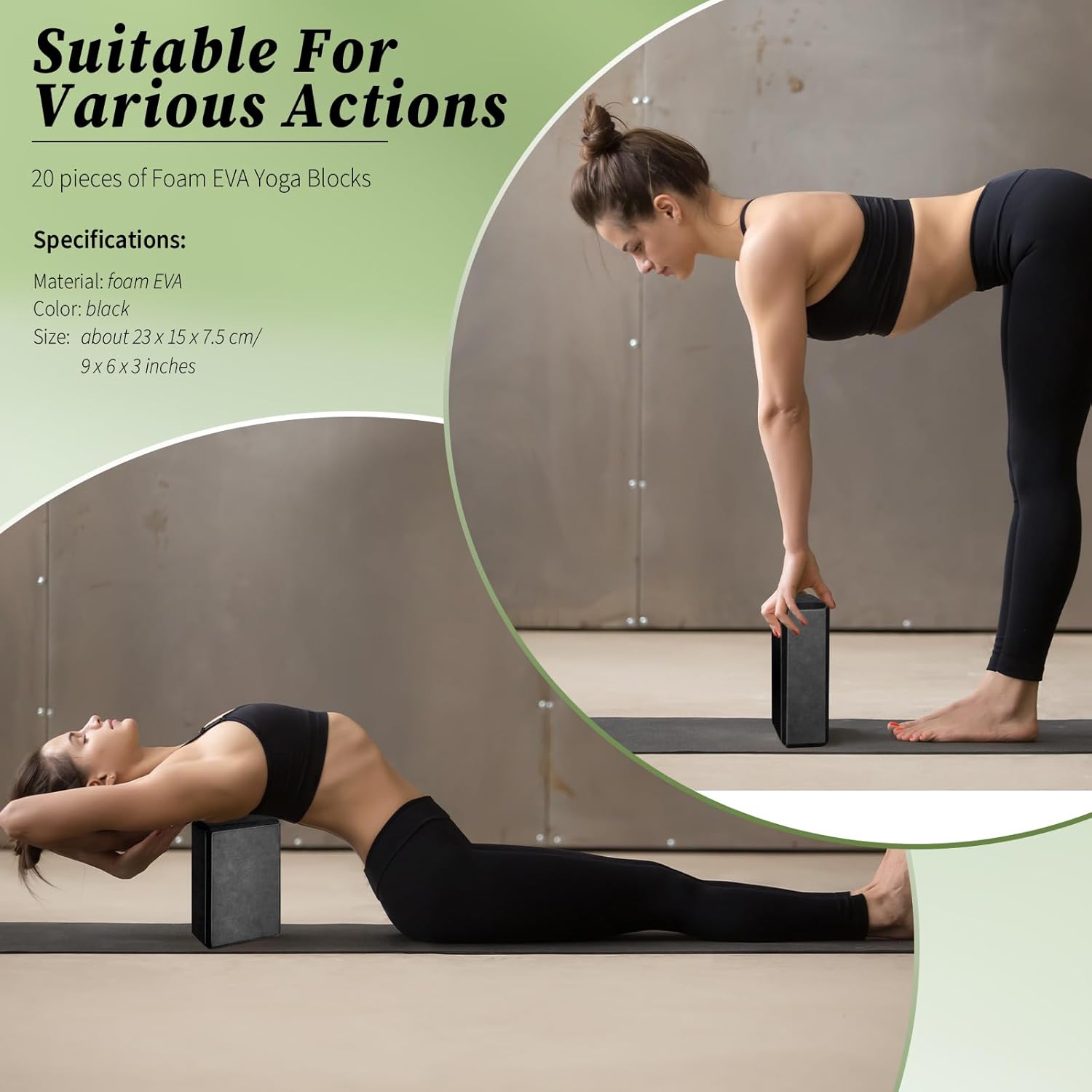 20 Piece Foam EVA Yoga Blocks High Density Anti Slip