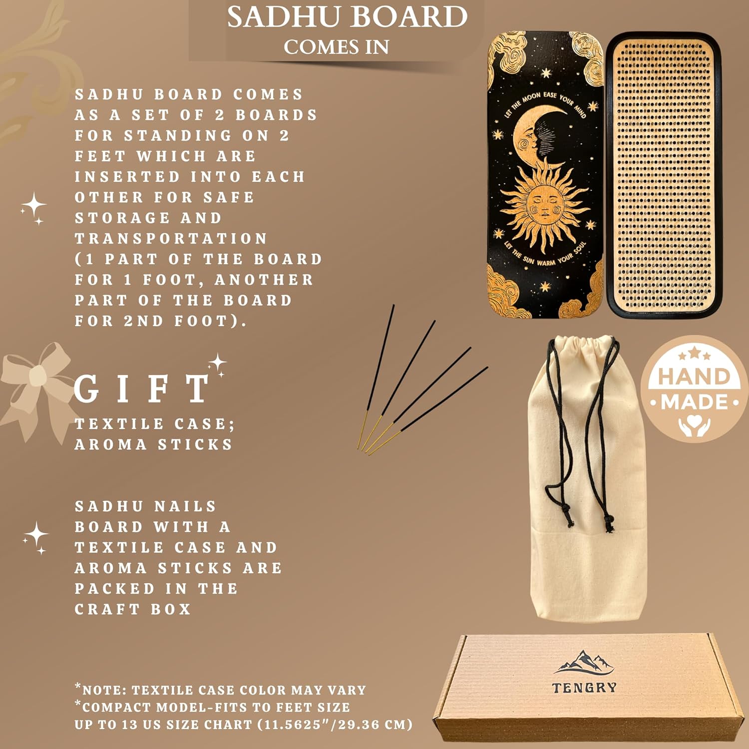 Sadhu Board 8mm Hexagonal High Quality Nails Yoga Gifts