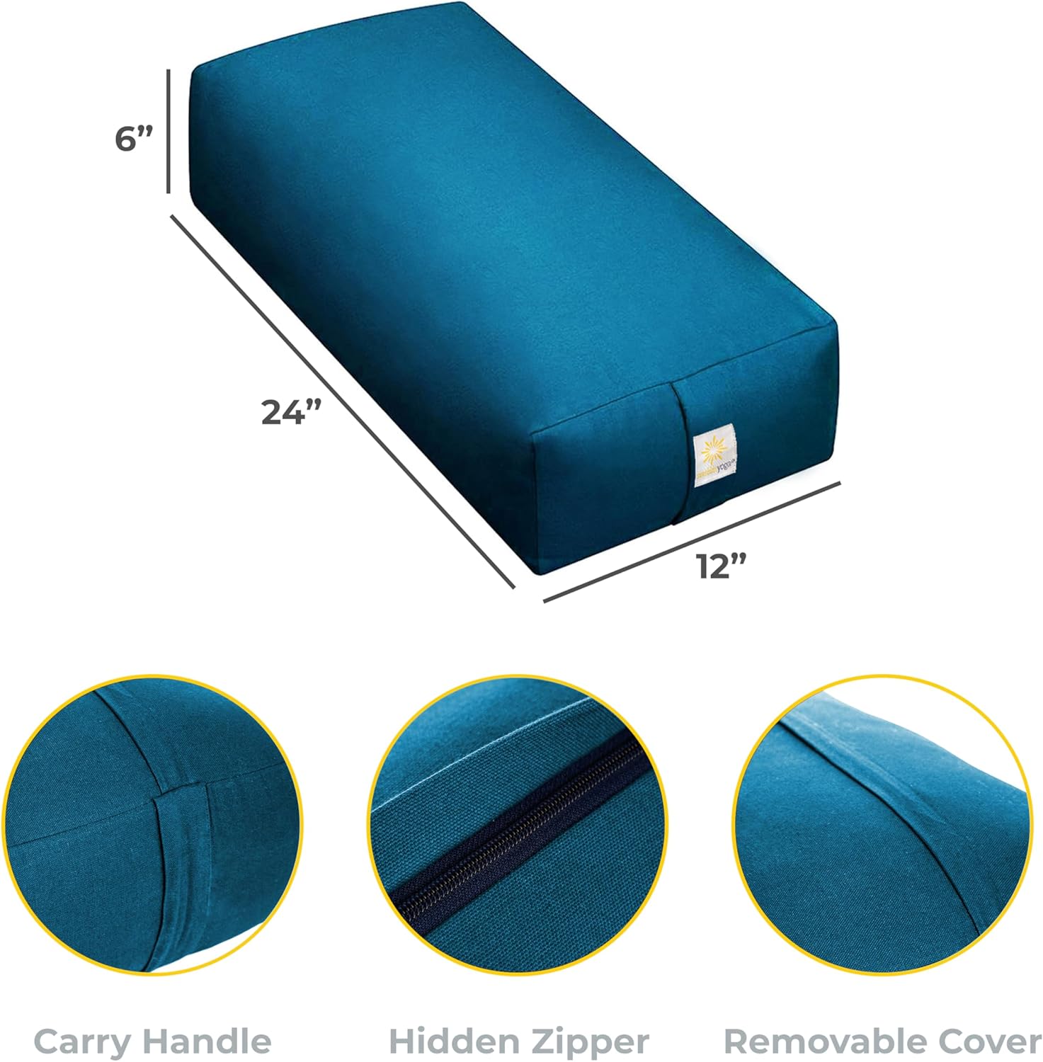 Yoga Mat 60.96 x 30.48 x 15.24 cm Close or Zip Yoga Pillow