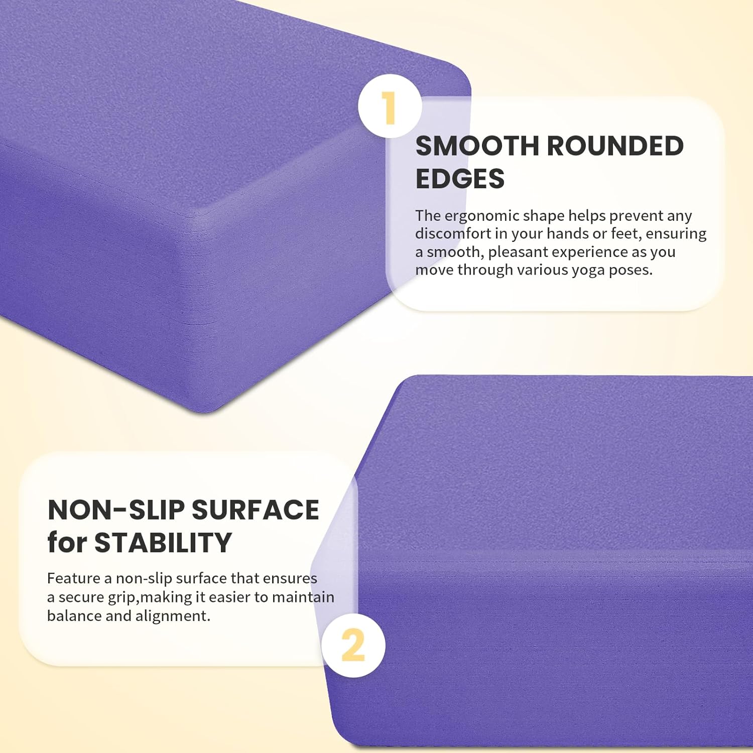 2 Pack Yoga Blocks EVA Foam High Density Non Slip