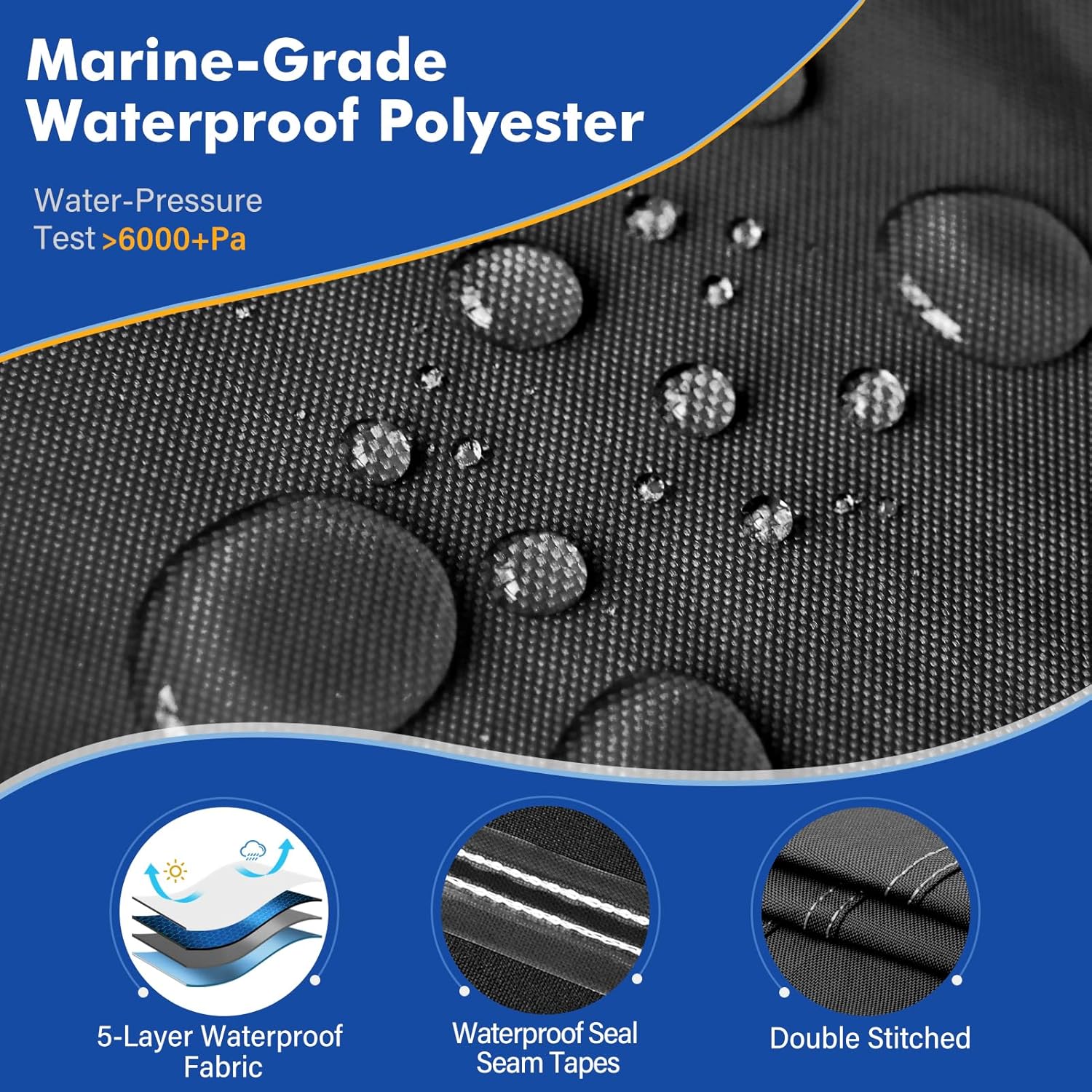 Boat Cover 16-15 ft., 1200D Waterproof