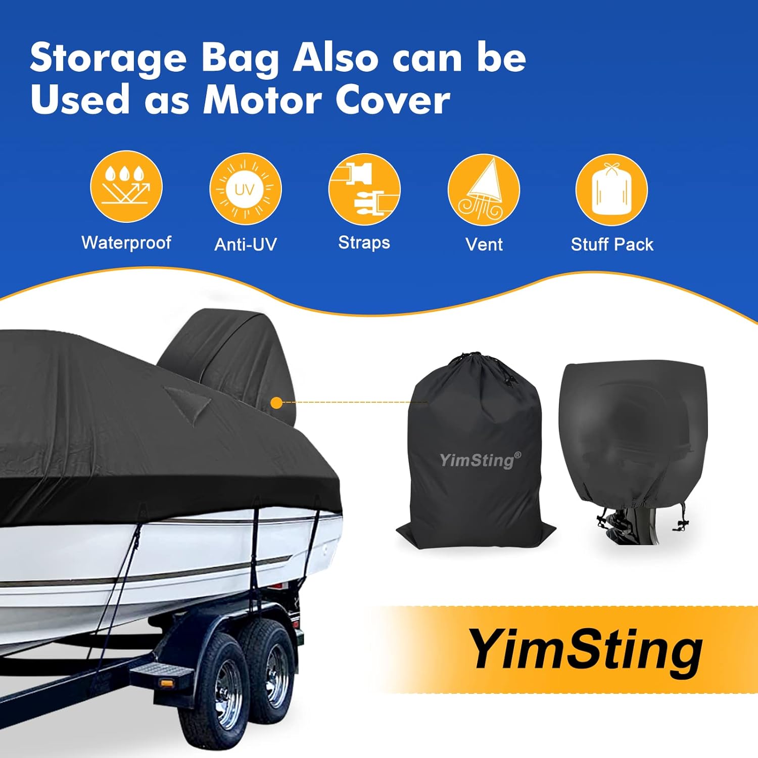 Boat Cover 16-15 ft., 1200D Waterproof