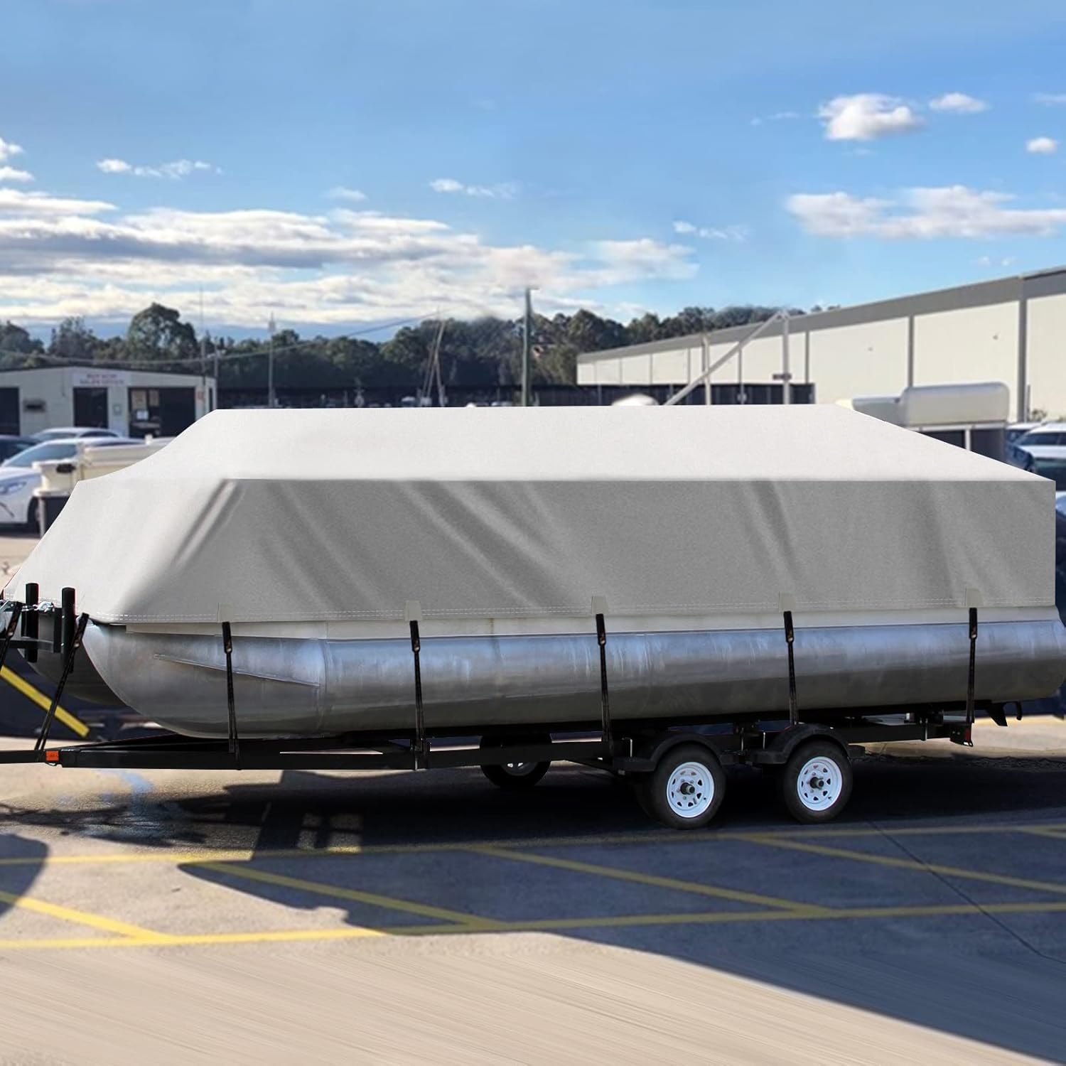 Trailerable 1200D PU Pontoon Boat Cover