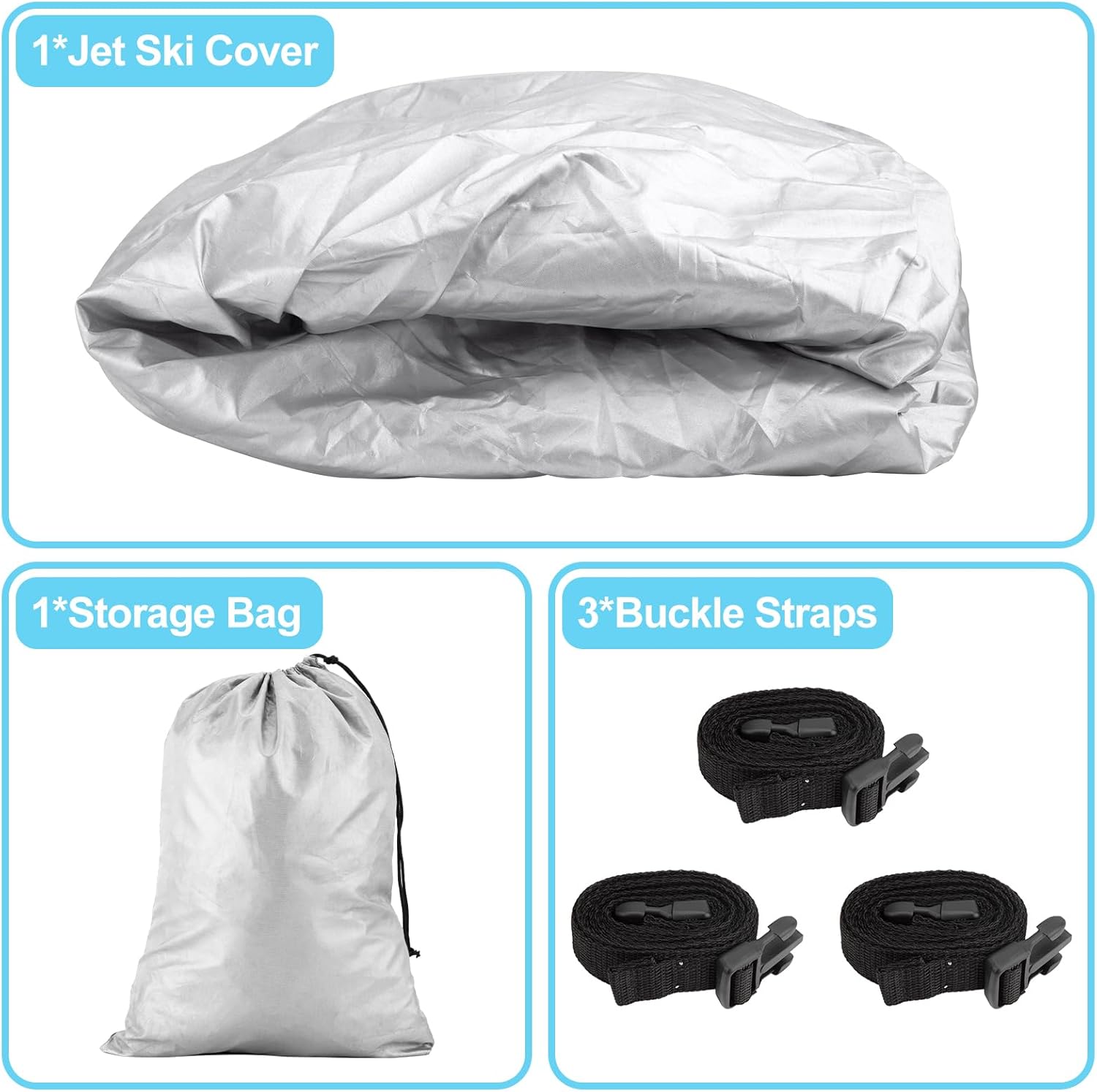 Jet Ski Cover 3 Seat, Waterproof Trailerable