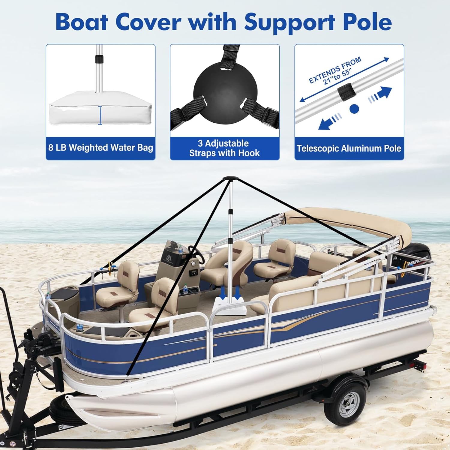 1200D Pontoon Boat Cover