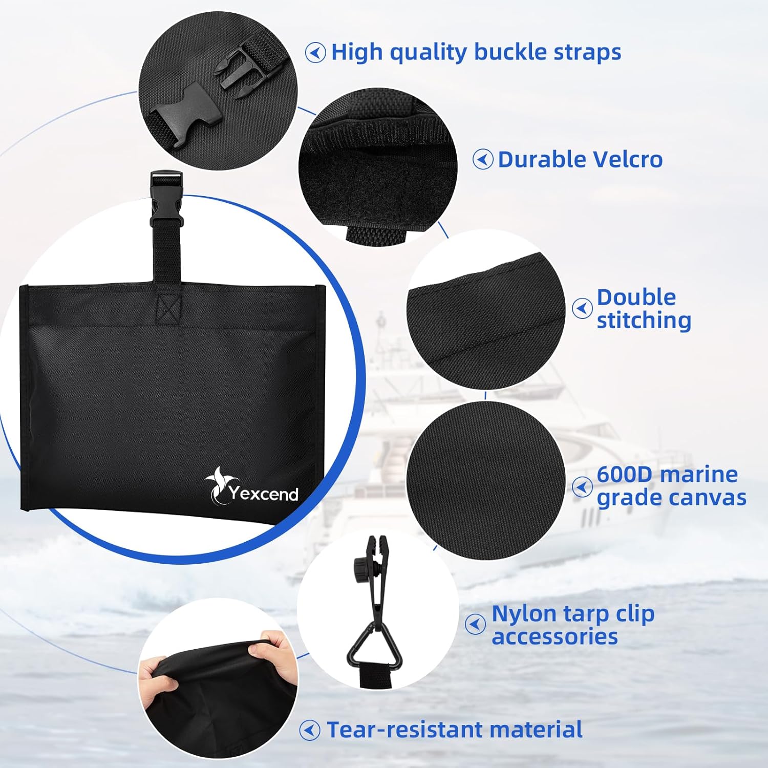 4 Piece Boat Cover Sandbag Mooring Kit