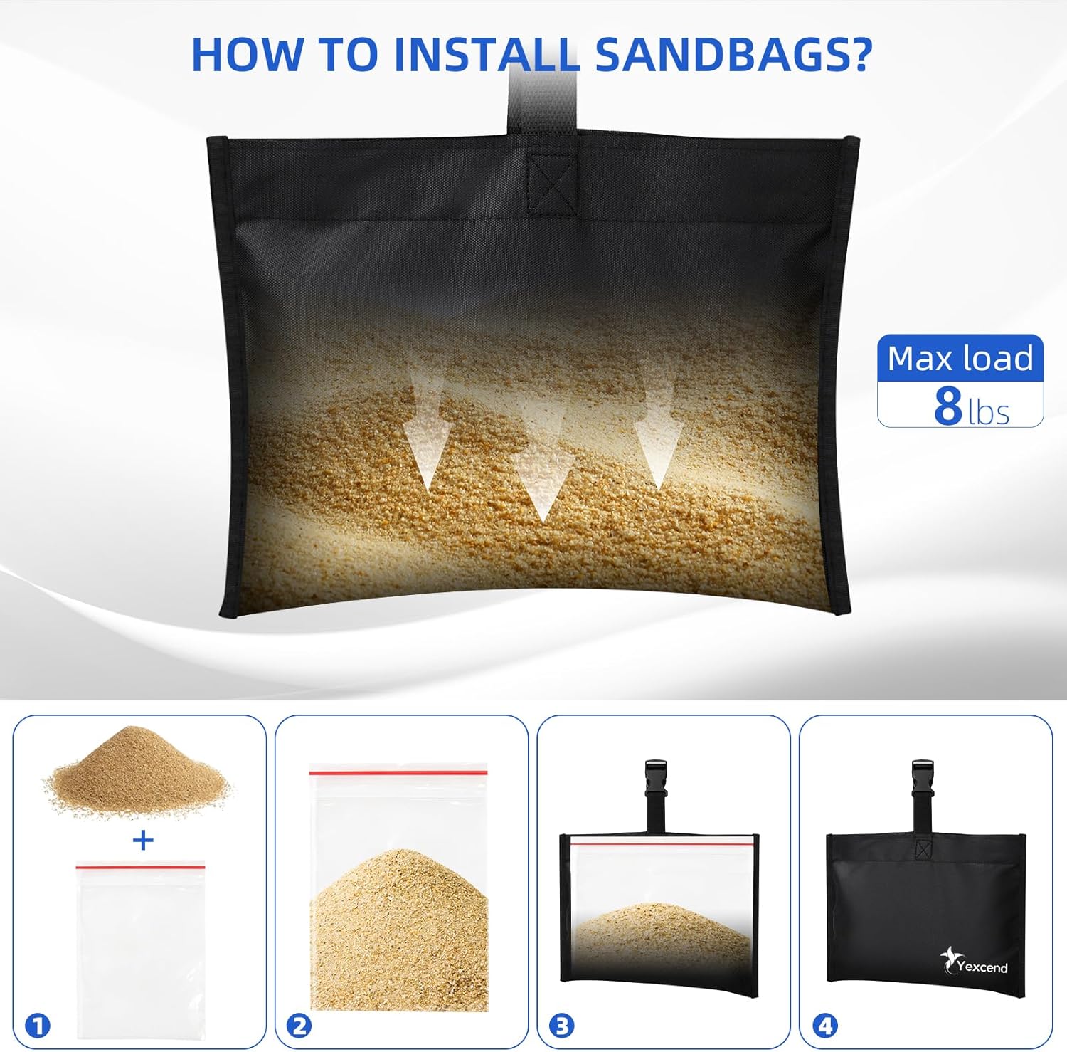 4 Piece Boat Cover Sandbag Mooring Kit