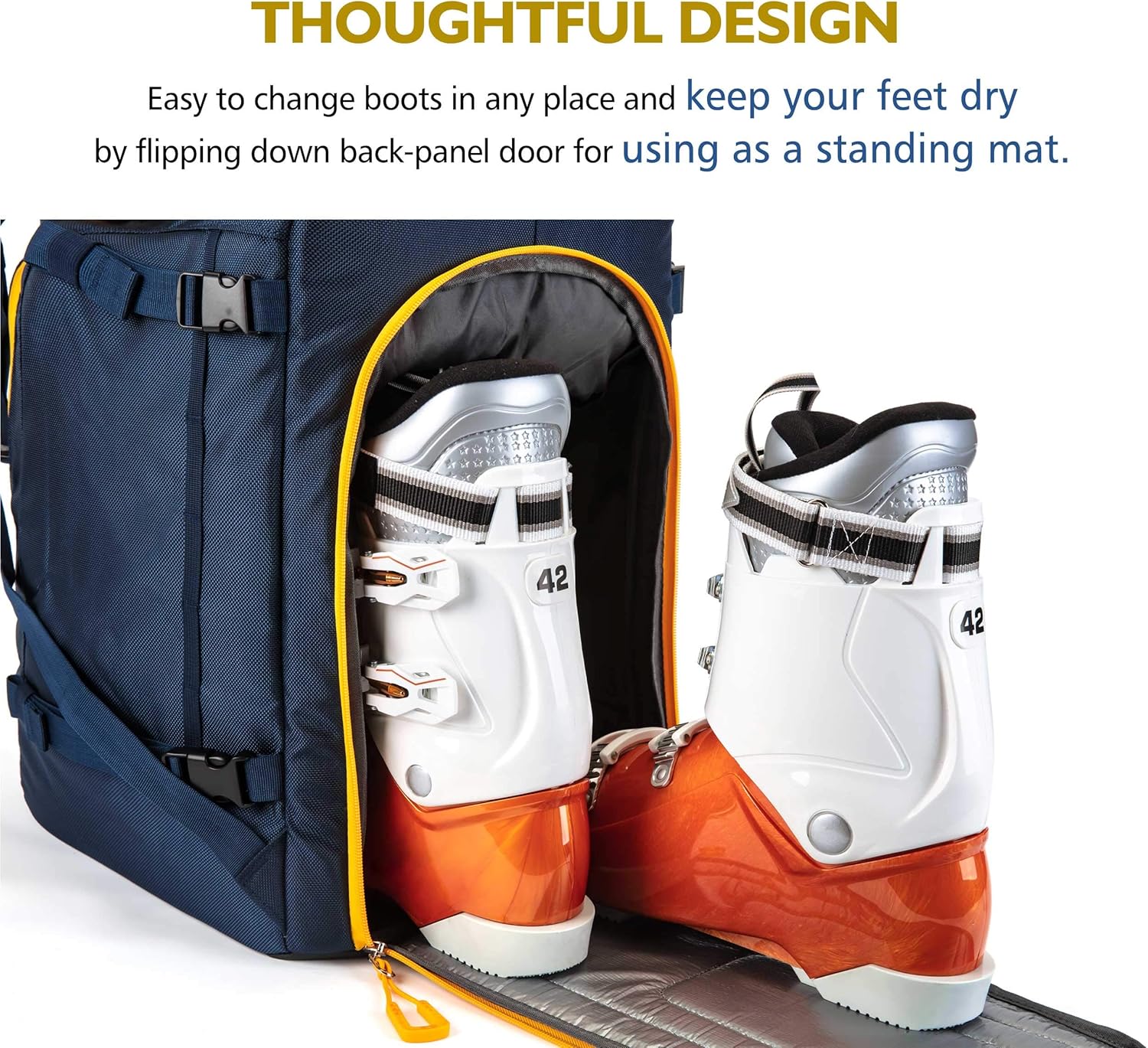 50L Ski Boot Bag for Helmet, Goggles, Gloves, Skis