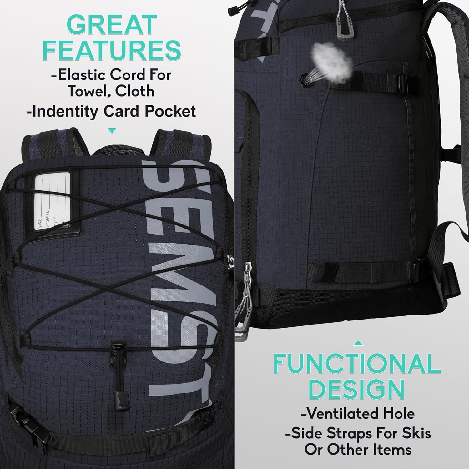55L Waterproof Ski Boot Backpack