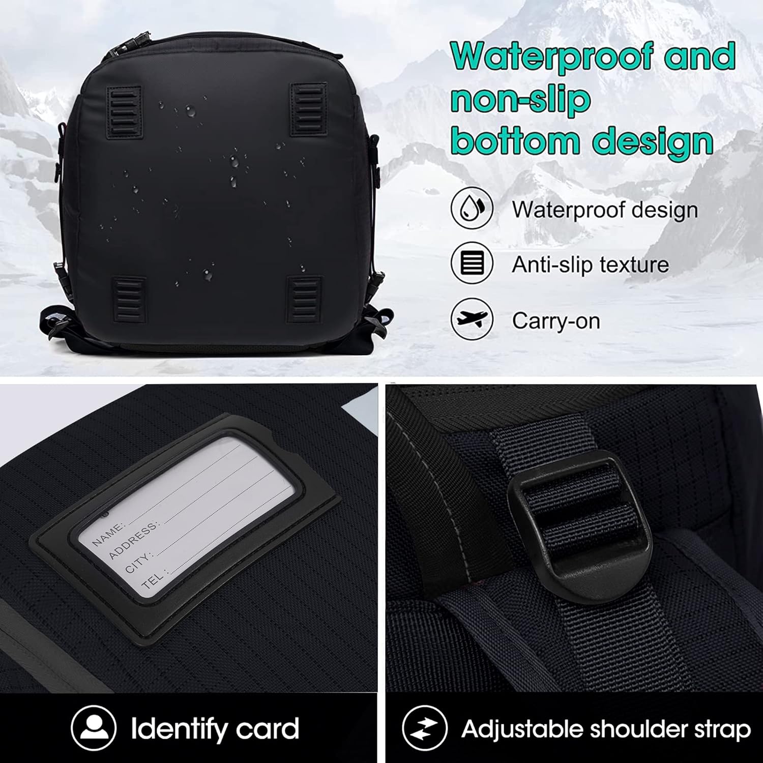 55L Waterproof Ski Boot Backpack