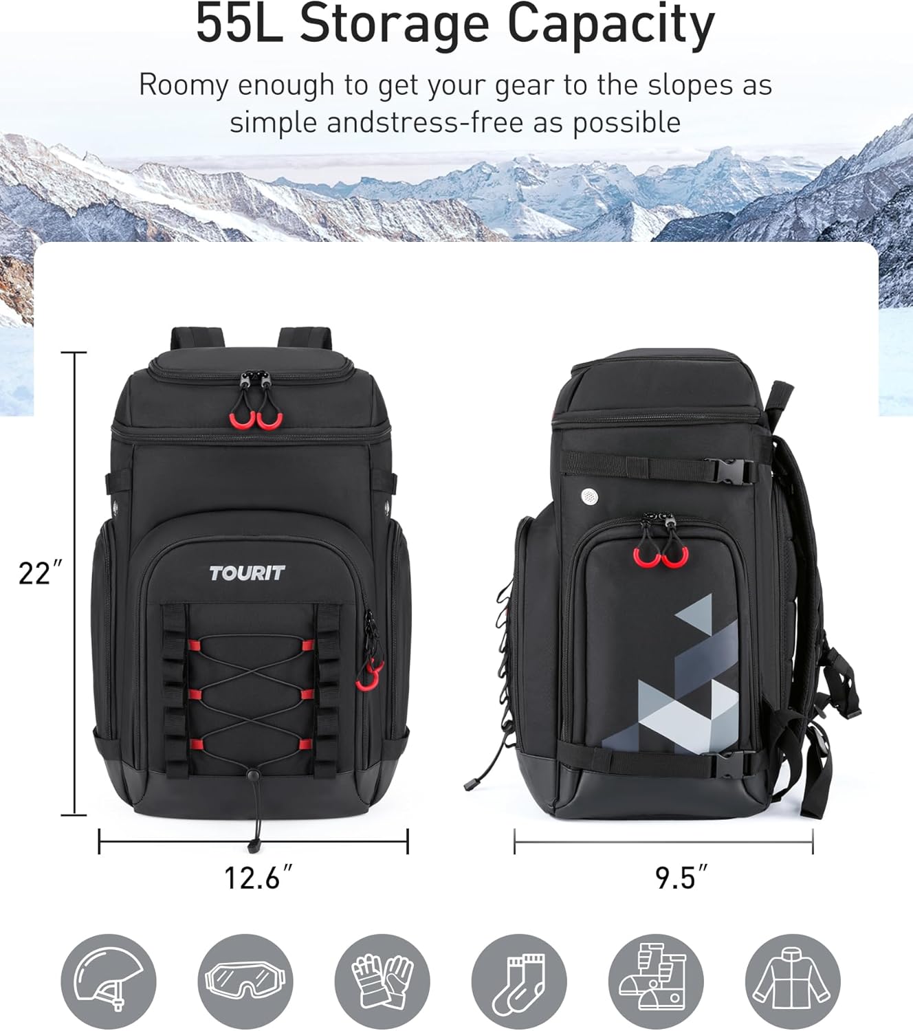 55L Men's & Women's Ski Boot Bag