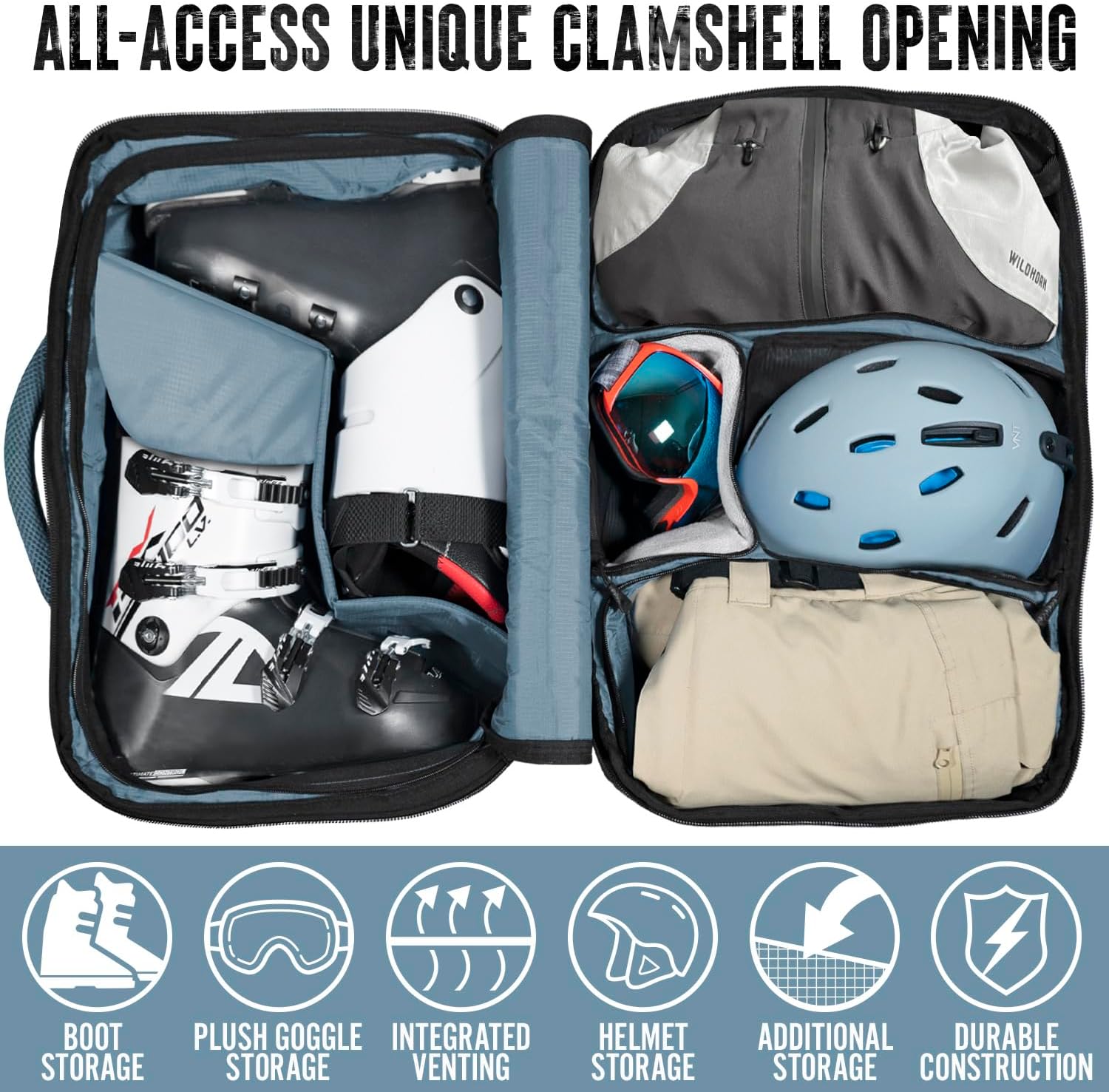 53L Waterproof Ski/Ski Boots Backpack