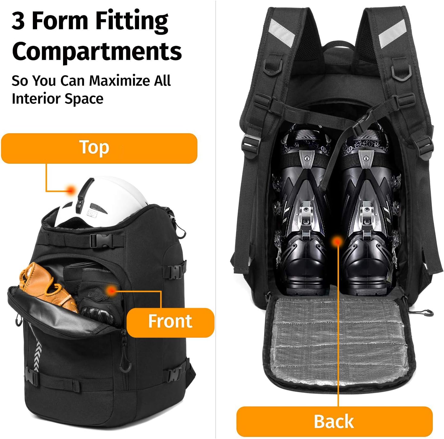 50L Waterproof Ski Boots Travel Backpack