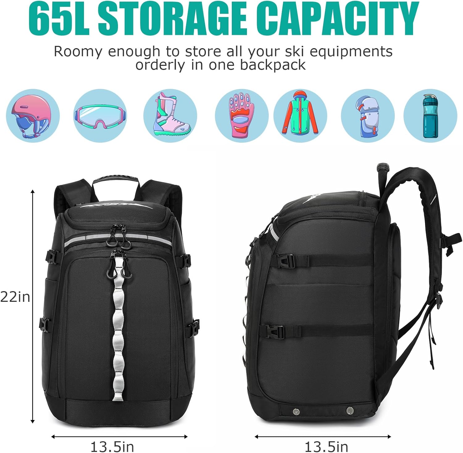 65L Ski Boot Travel Backpack