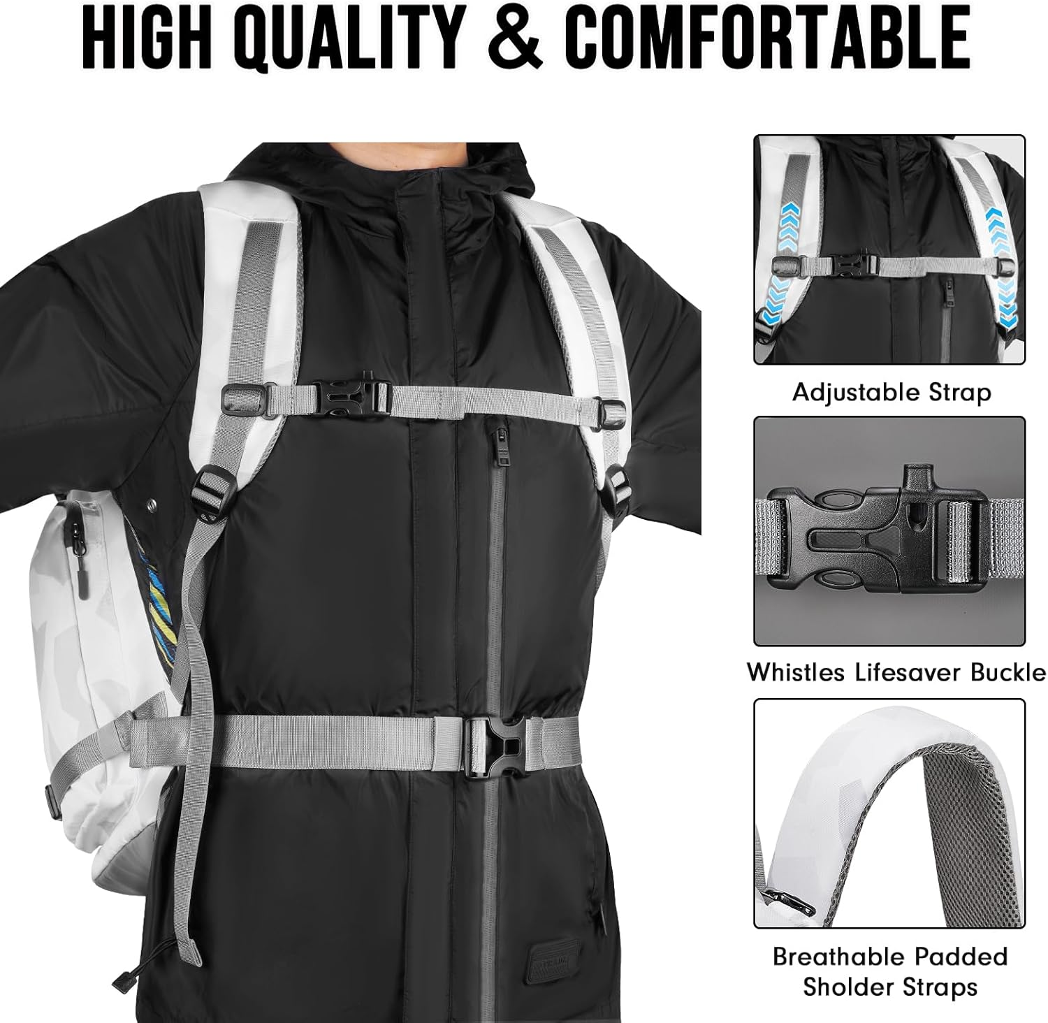 65L Waterproof Ski Snowboard Boot Bag for Air Travel