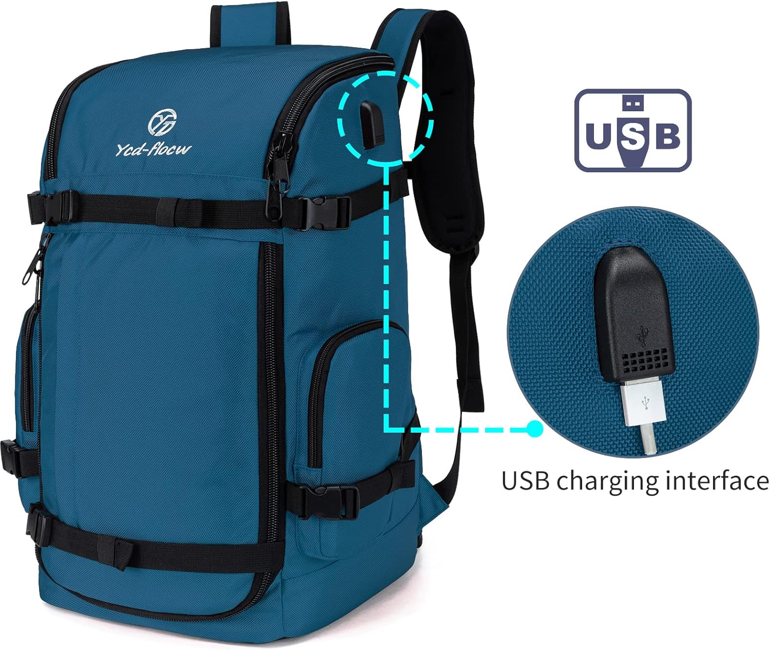 50L Large Capacity Waterproof Padded Ski Travel Bag