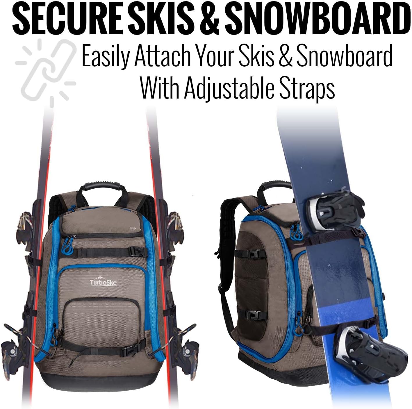 65L Waterproof Ski Snowboard Travel Backpack