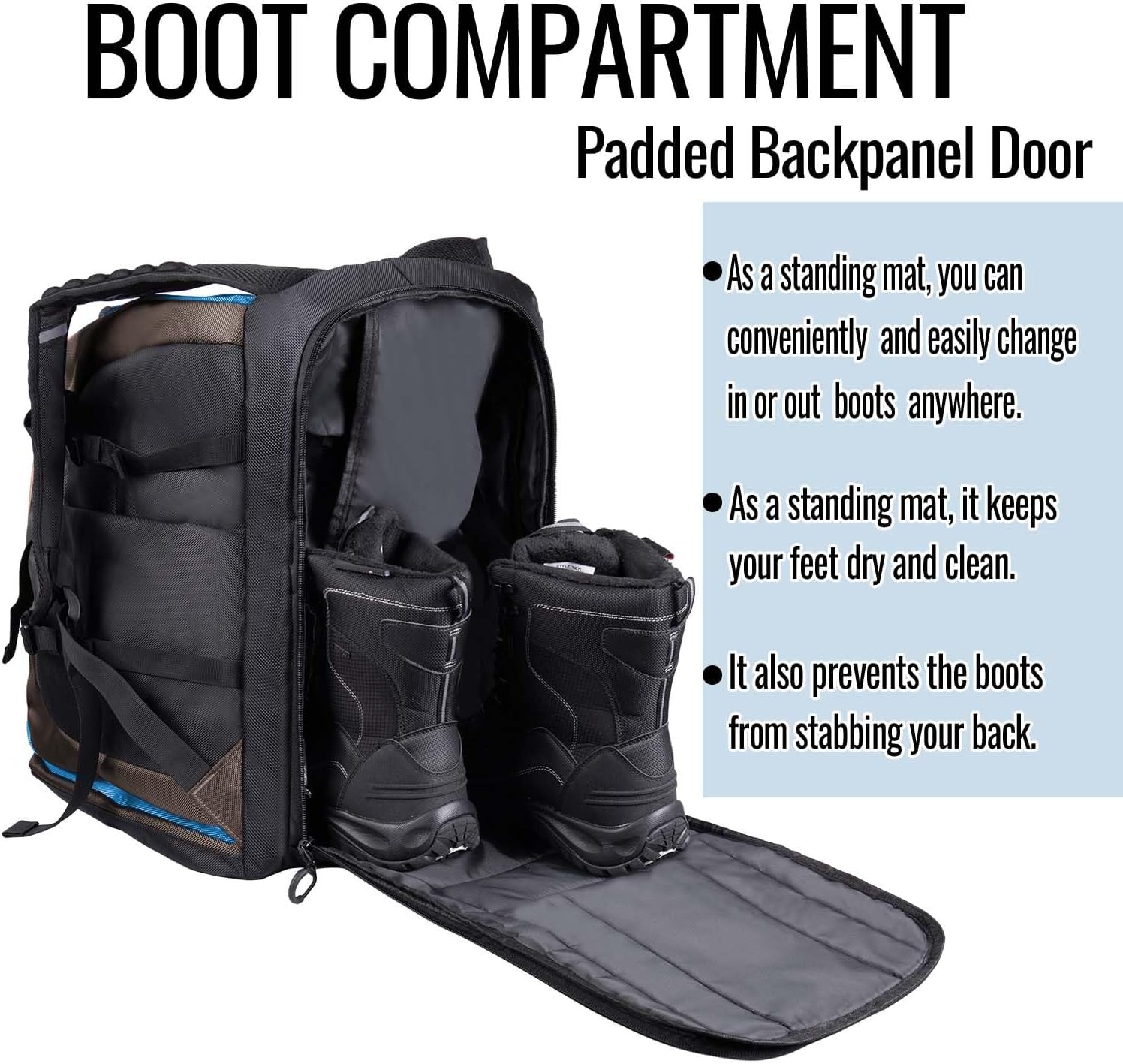 65L Waterproof Ski Snowboard Travel Backpack