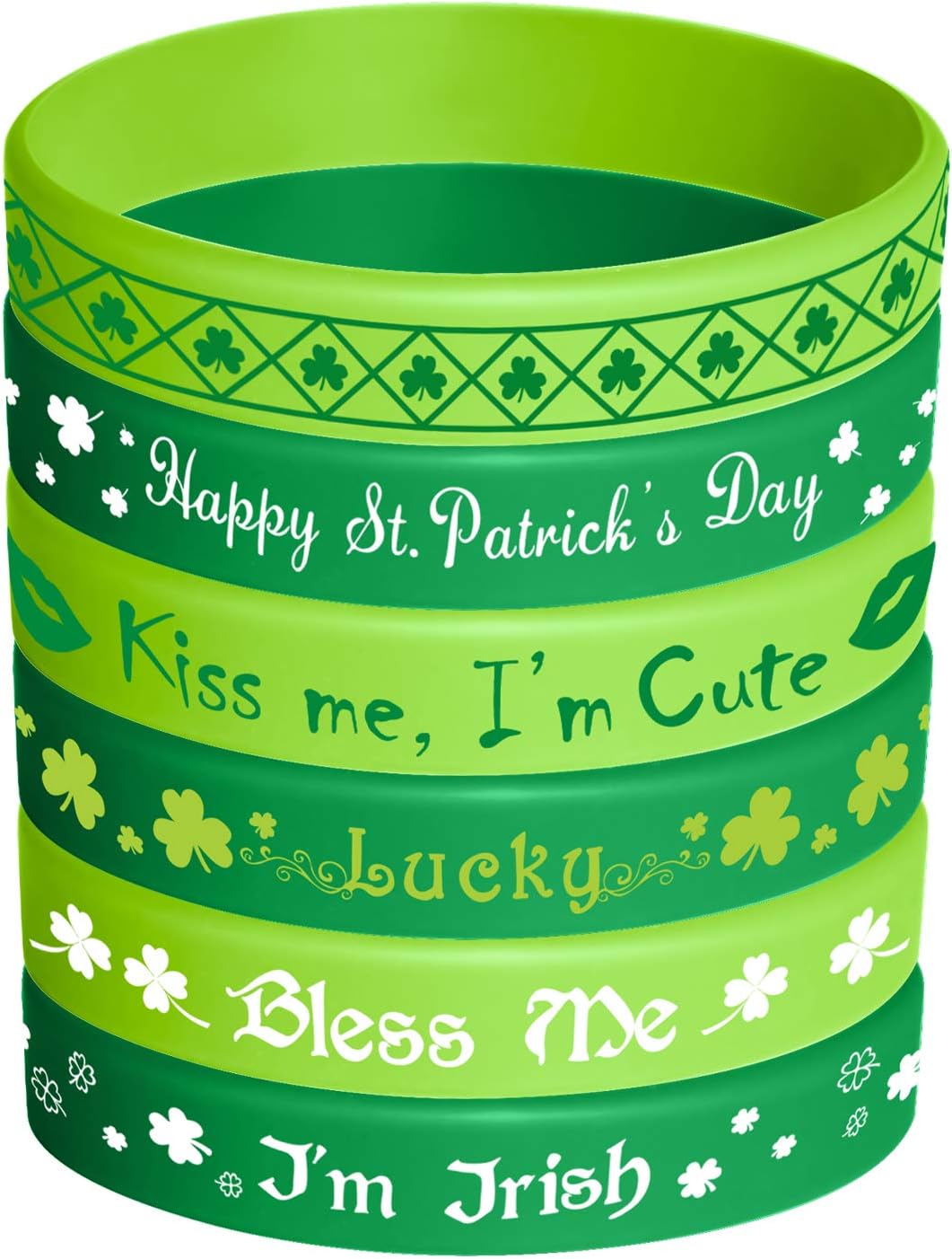 36 Pack St. Patrick's Day Rubber Wristbands