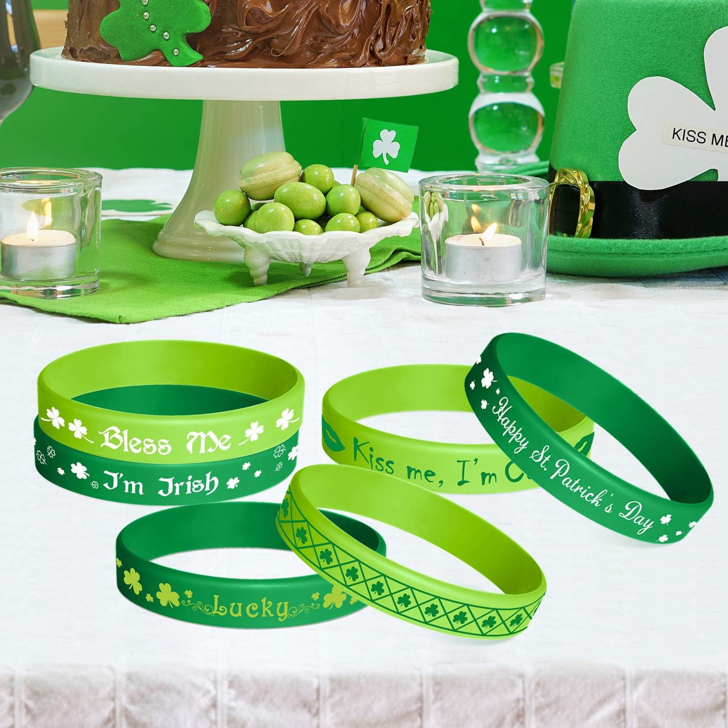 36 Pack St. Patrick's Day Rubber Wristbands